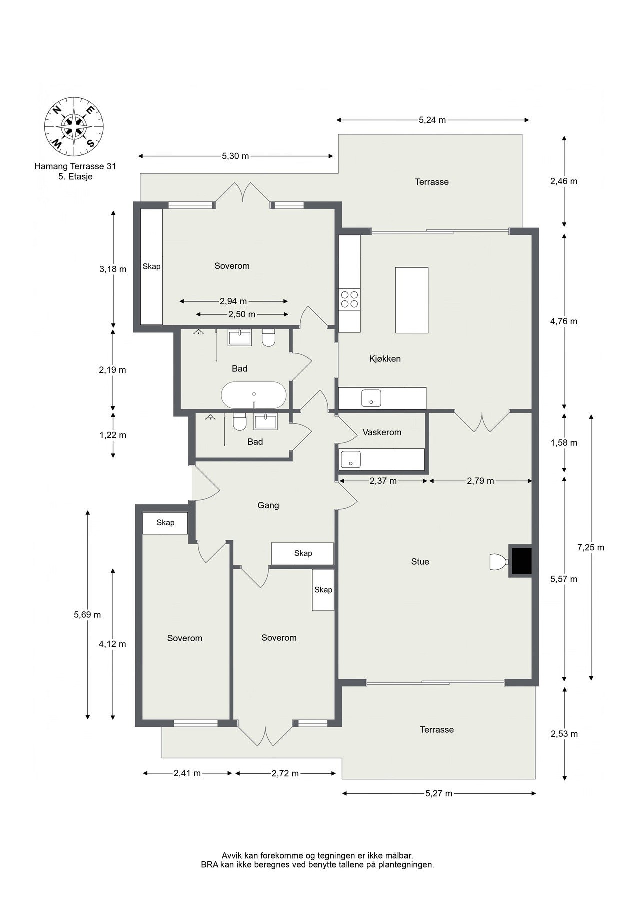 Plantegning - 5.etasje Galleribilde
