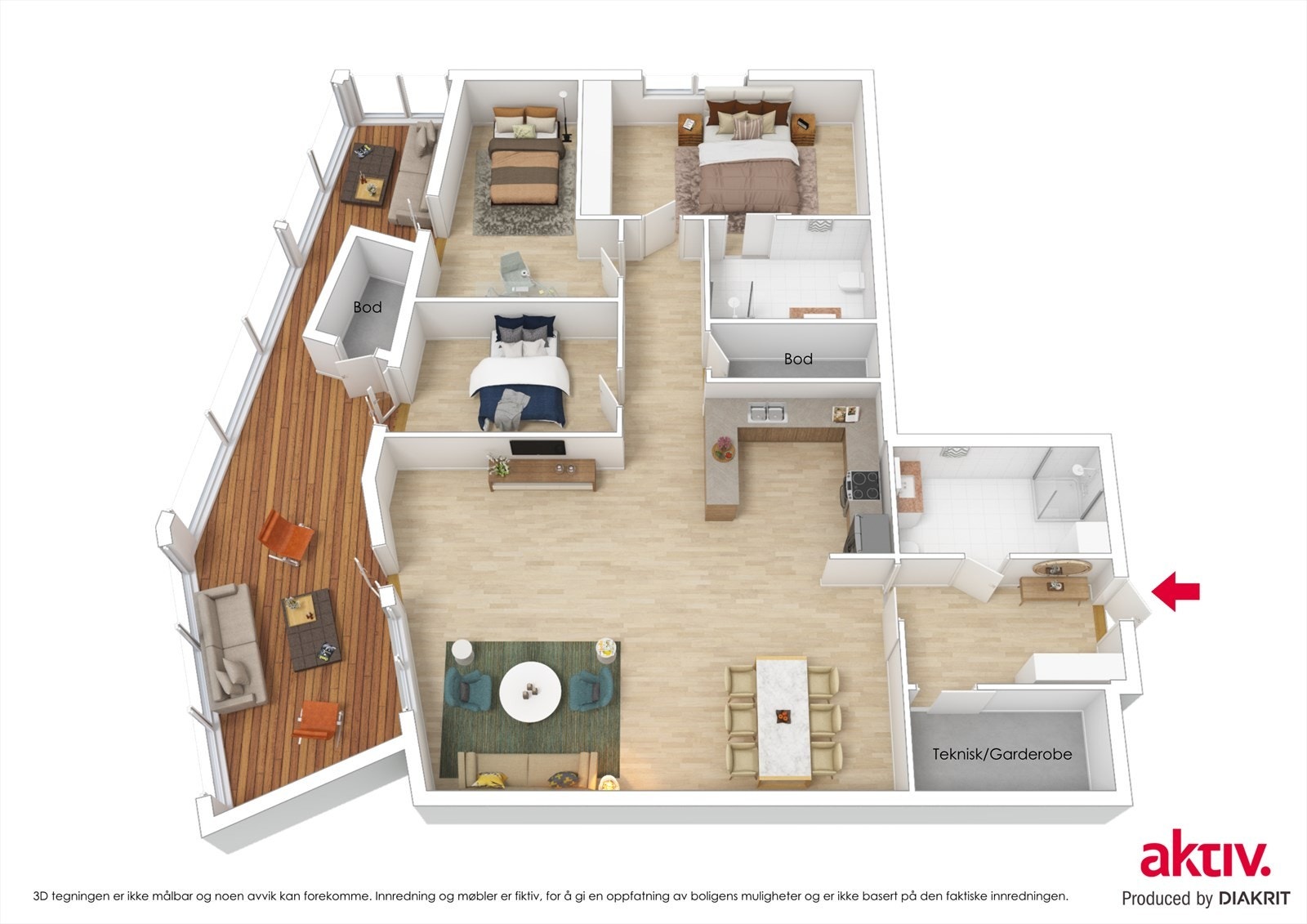 Plantegning 3D Galleribilde
