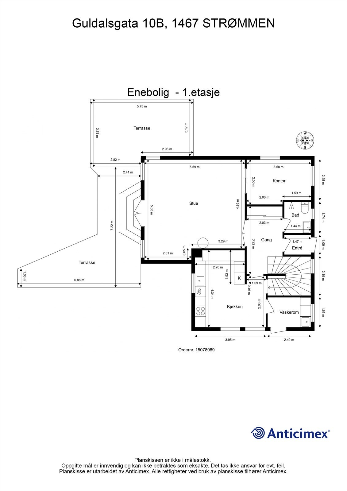Plantegning 1.etg. Galleribilde