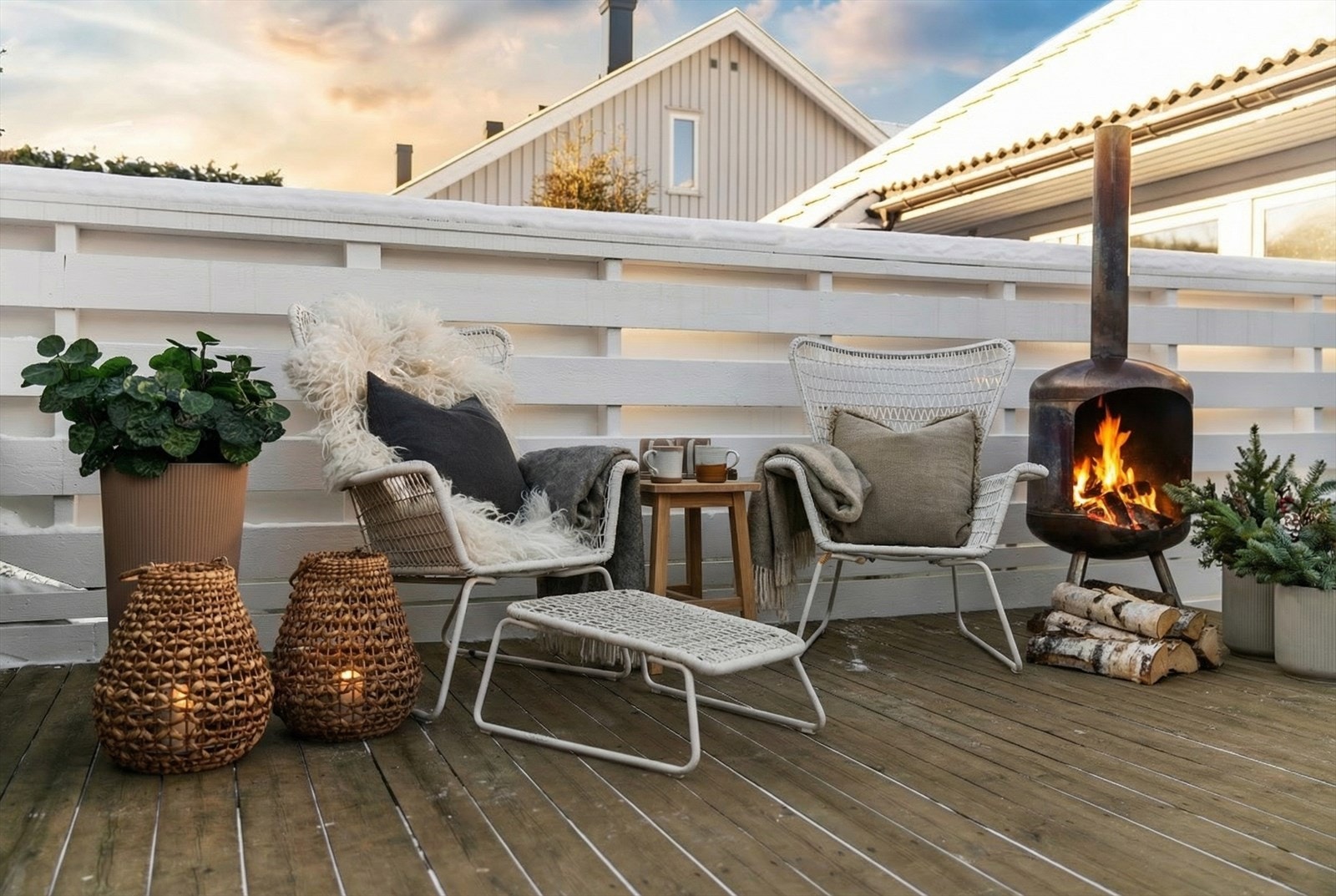 Boligen byr på flere flotte uteplasser Galleribilde