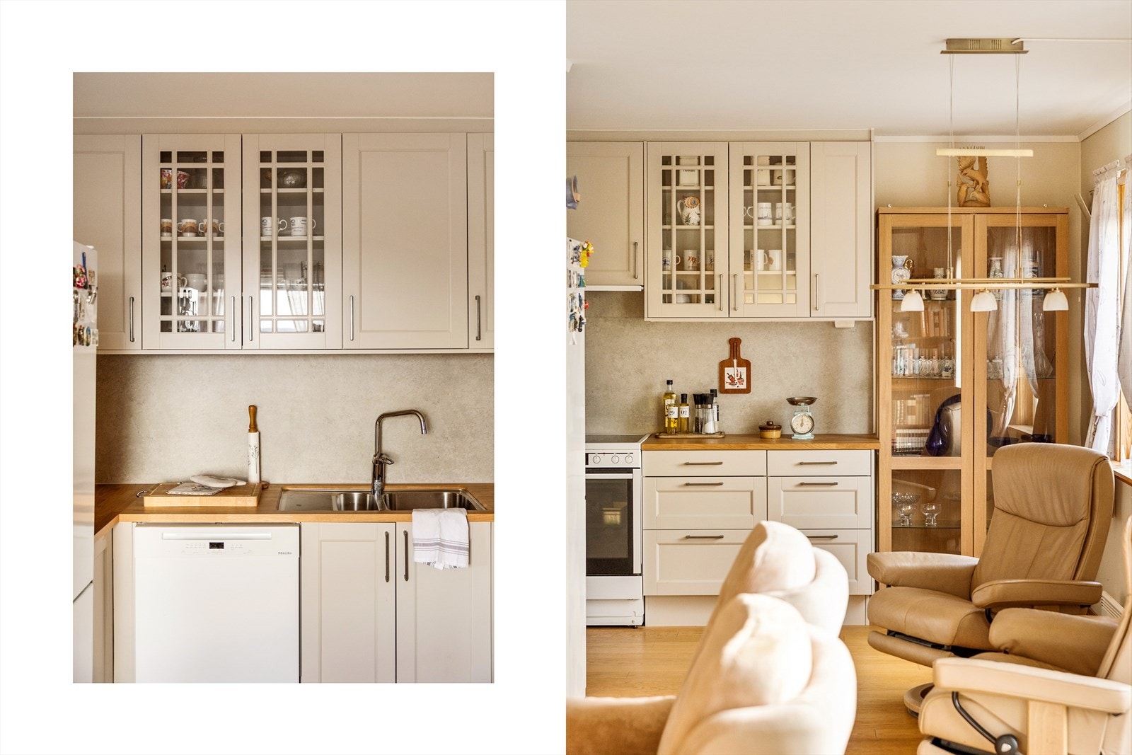 - Kjøkkenets utforming gir godt med lagringsplass i skuffer og skap, samt godt med benkeplass for matlaging - Galleribilde