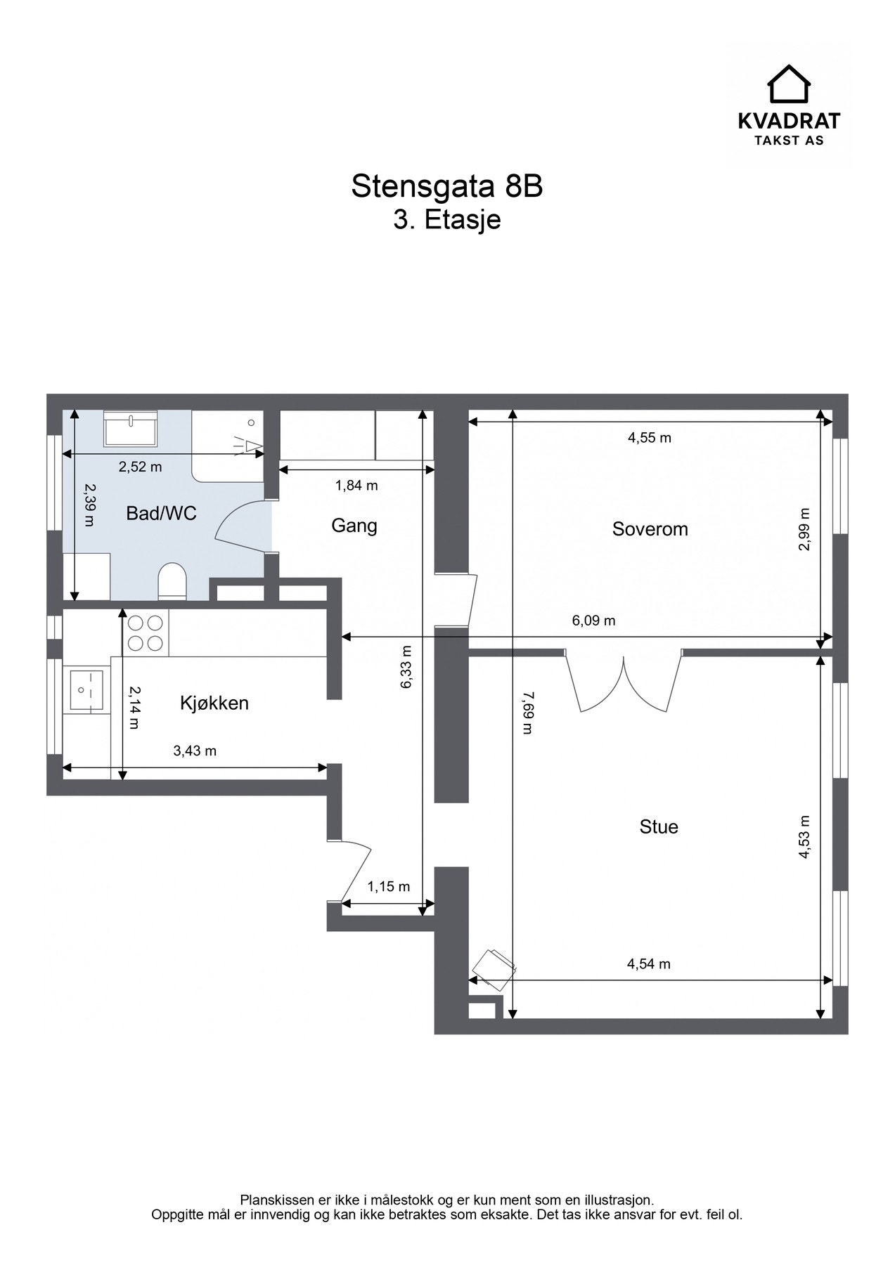 Plantegning av Stensgata 8 B Galleribilde