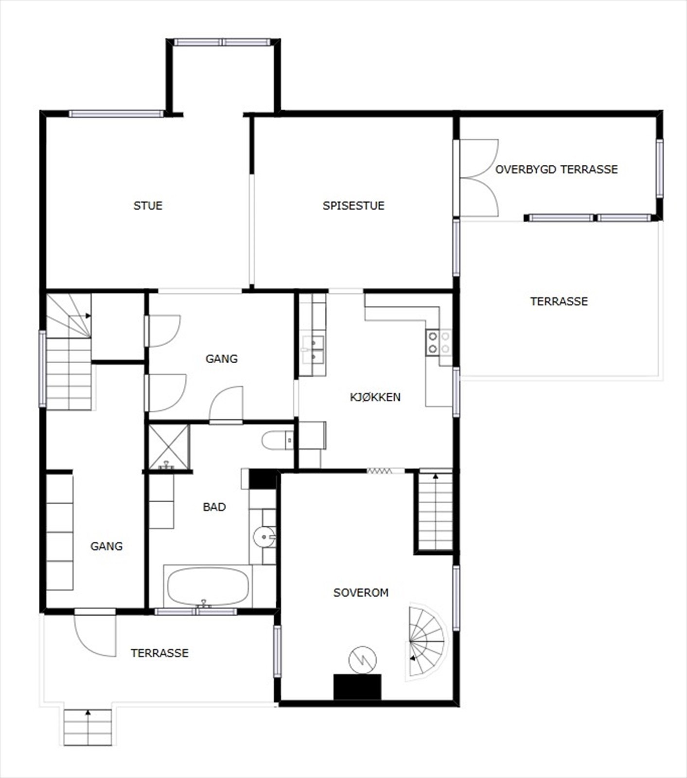 Veiledende skisse av første etasje. Galleribilde