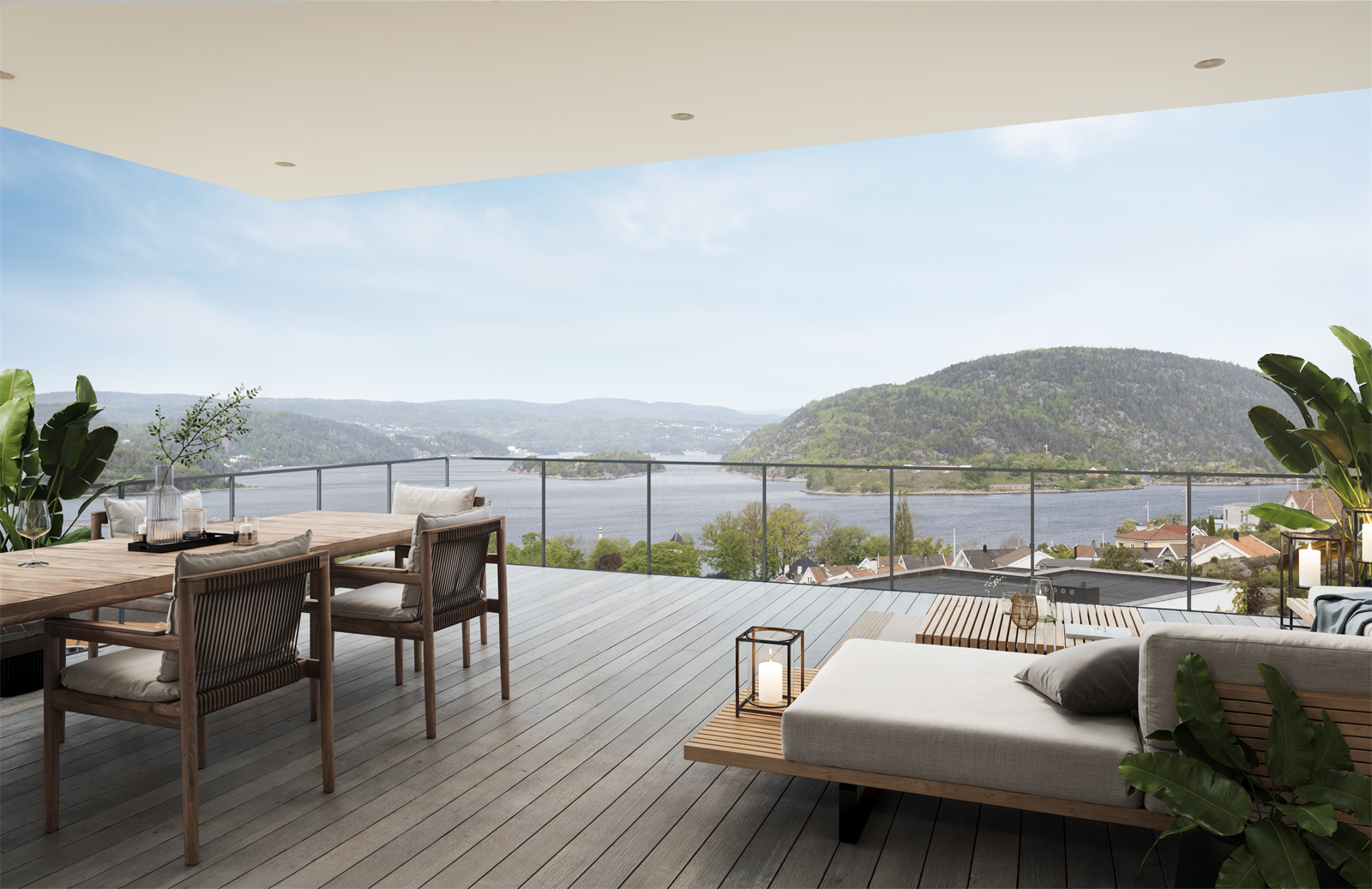 Tverkjeglaveien 16 A - Fantastisk utsikt fra tiltenkt terrasse - 3D illustrasjon Galleribilde