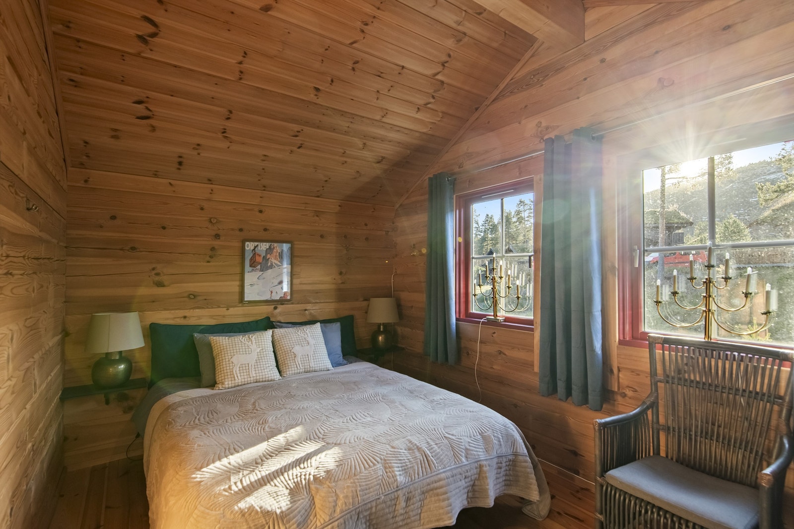 Utsikt til alpinanlegget fra soverommet Galleribilde