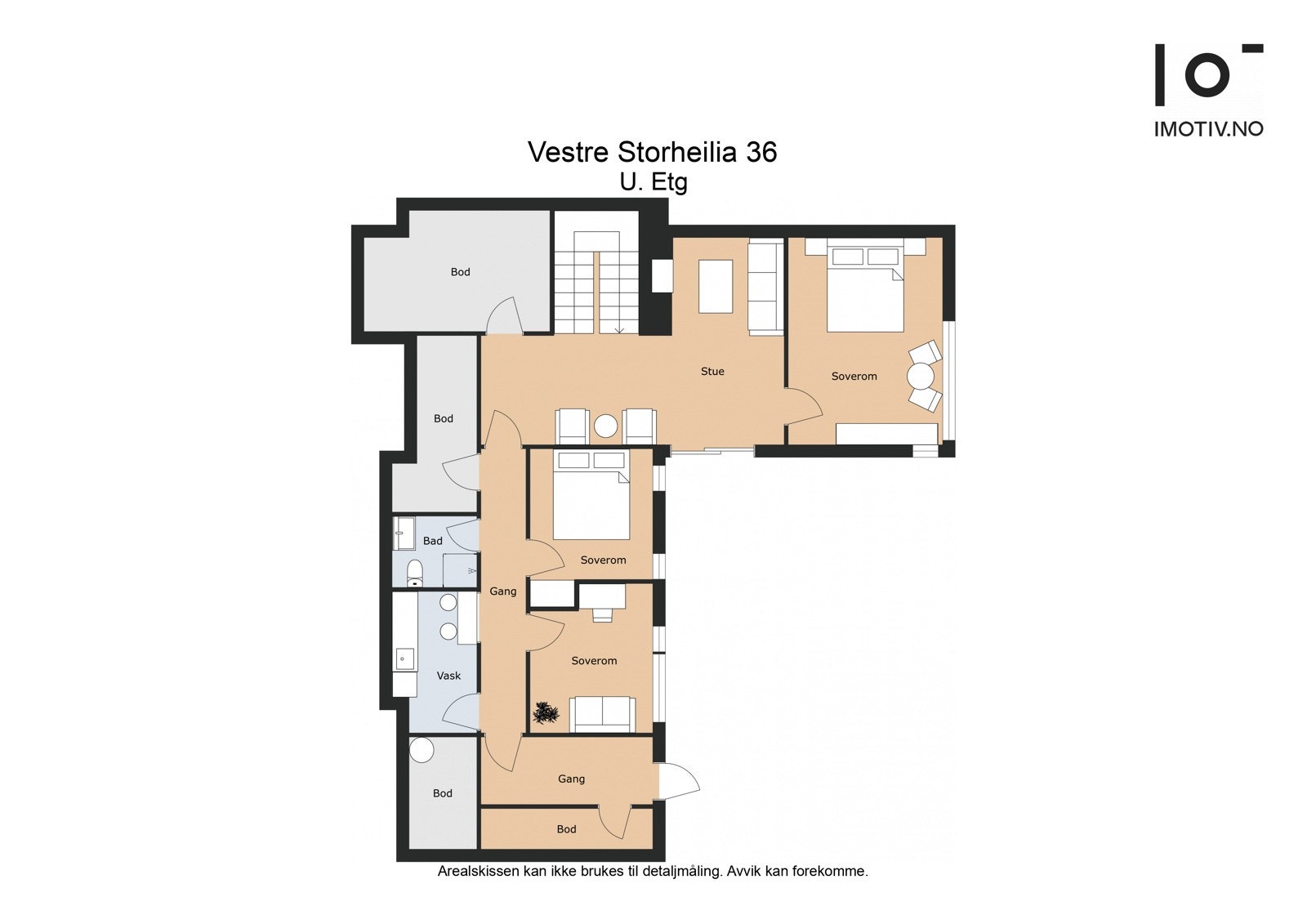 - Planløsning 2 etasje. Det største soverommet er tegnet inn som disponibelt rom/bod - Galleribilde