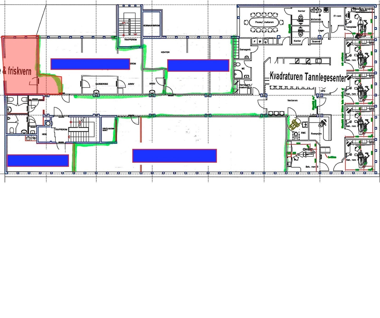 Leiearealet er merket med rødt. Galleribilde