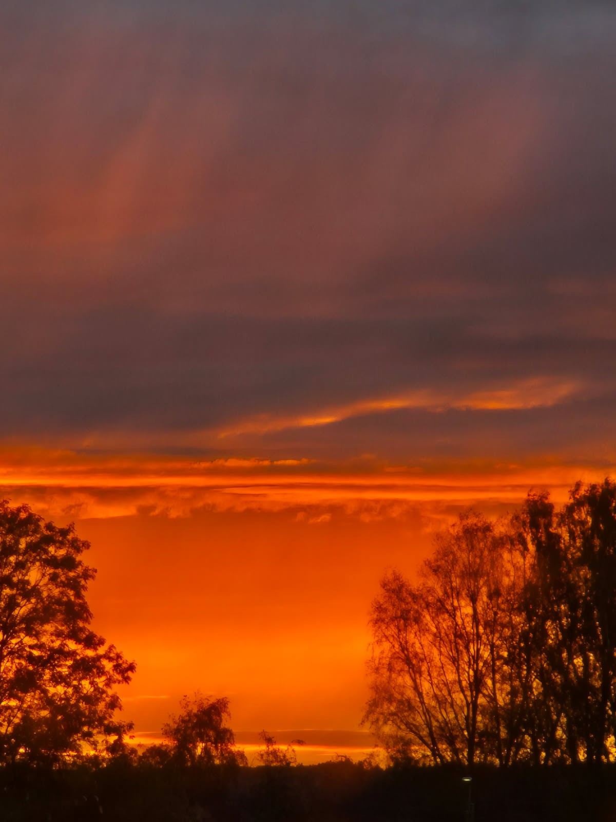 Leiligheten har flotte lys- og utsynsforhold. Her ses selgers bilde av en av mange vakre solnedganger. Galleribilde