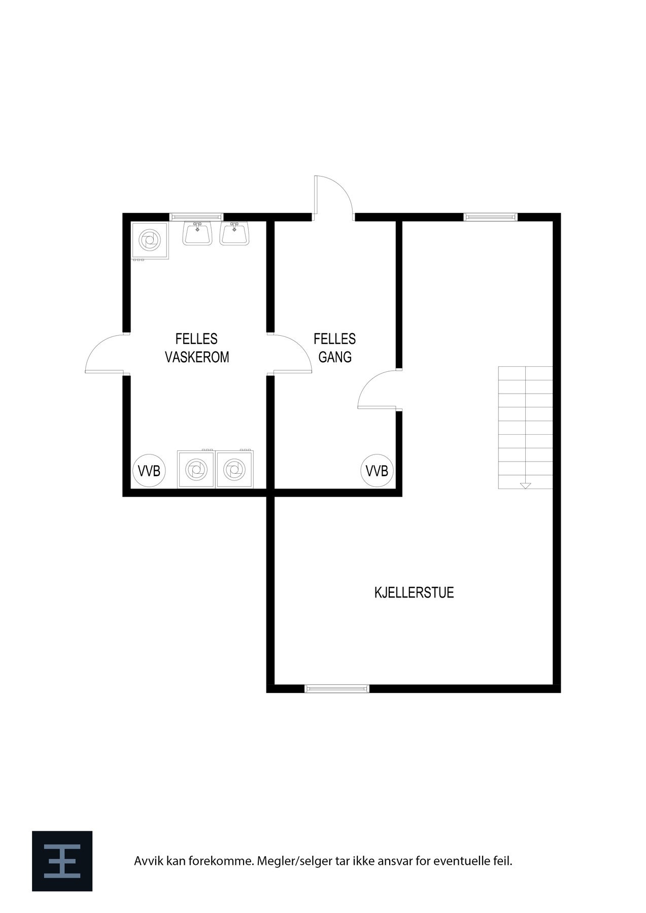 Plantegning - Kjelleretasje. Galleribilde