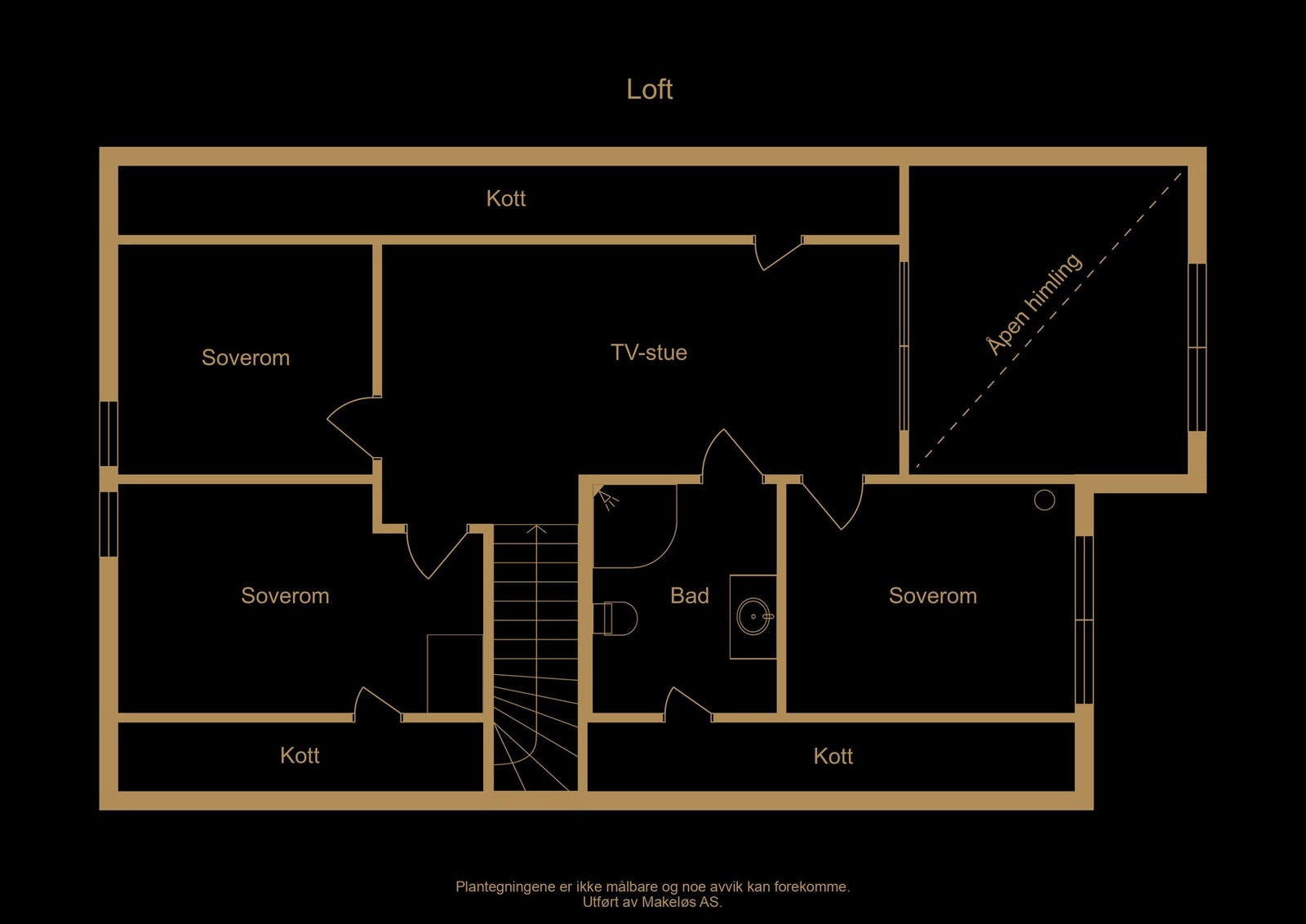 Plantegning loftsetasje (illustrasjon, avvik kan forekomme) Galleribilde
