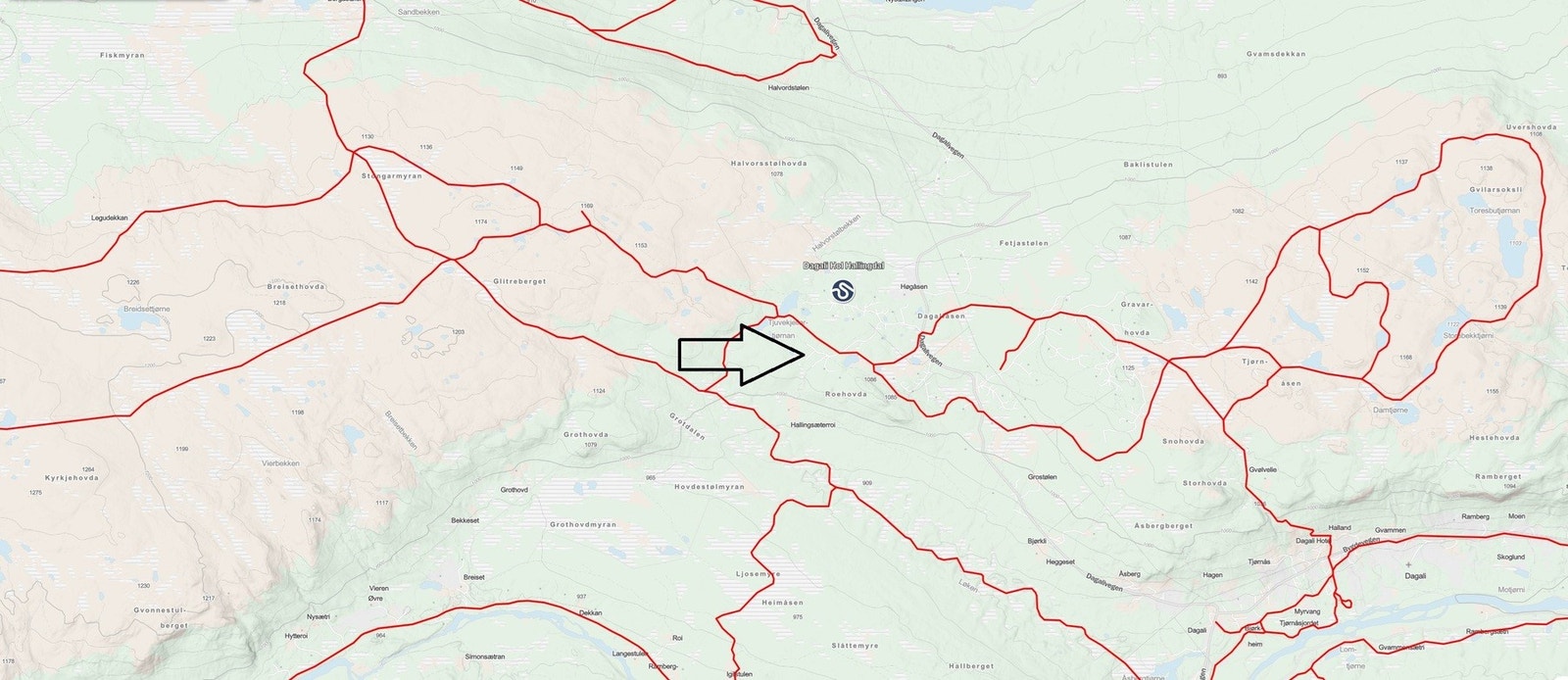 Løypekart over Dagali Galleribilde