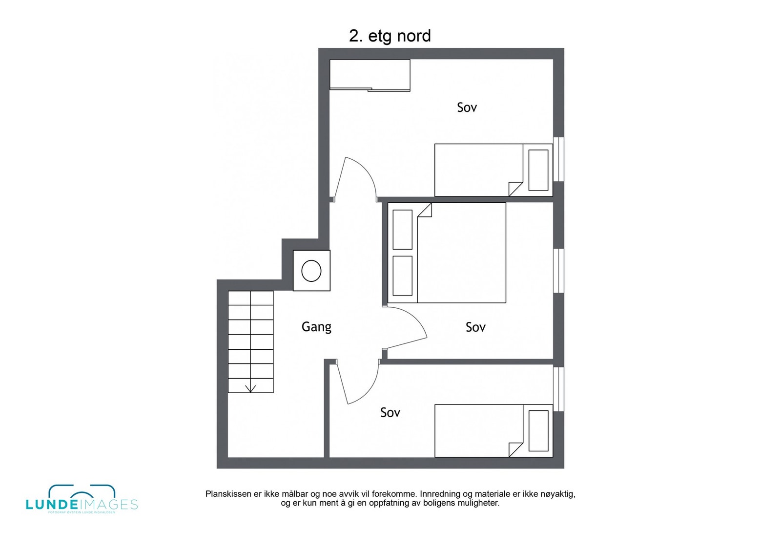 Planskisse 2.etg hoveddel - ikke målbar Galleribilde