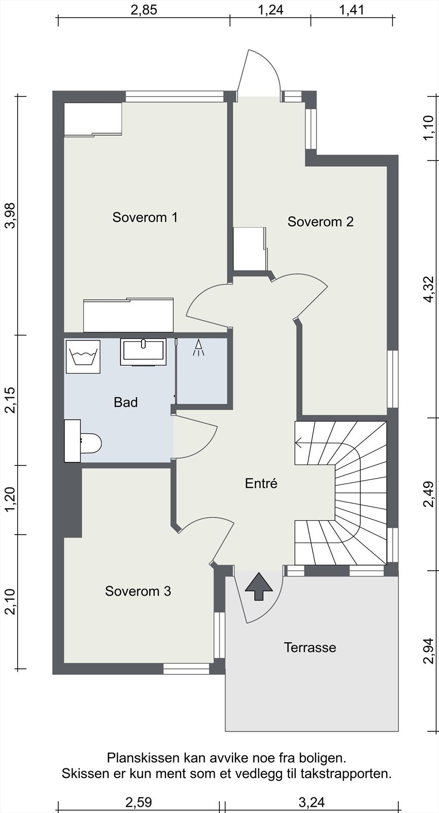 Plantegning fra takstmann Galleribilde