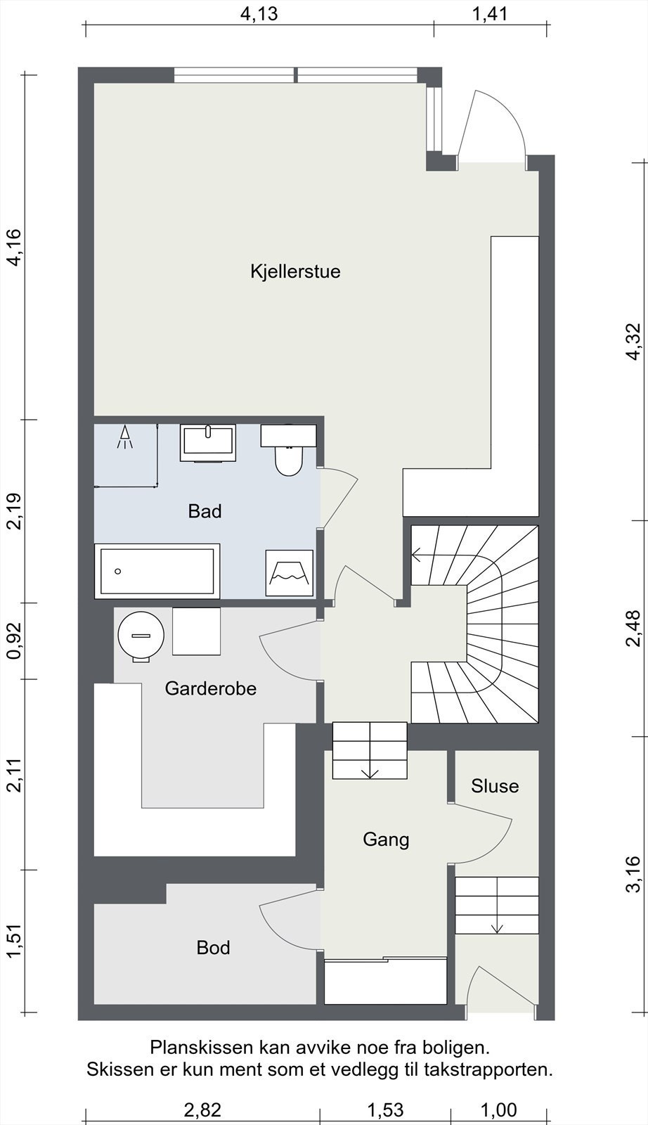Plantegning fra takstmann Galleribilde