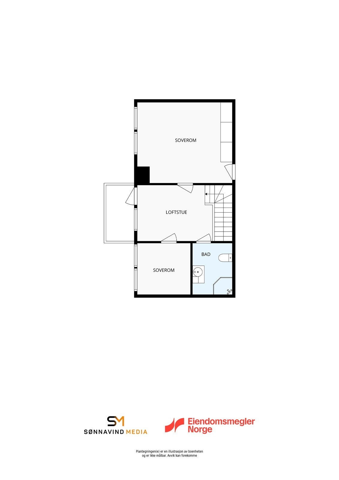 Plantegning - loftsetasje Galleribilde