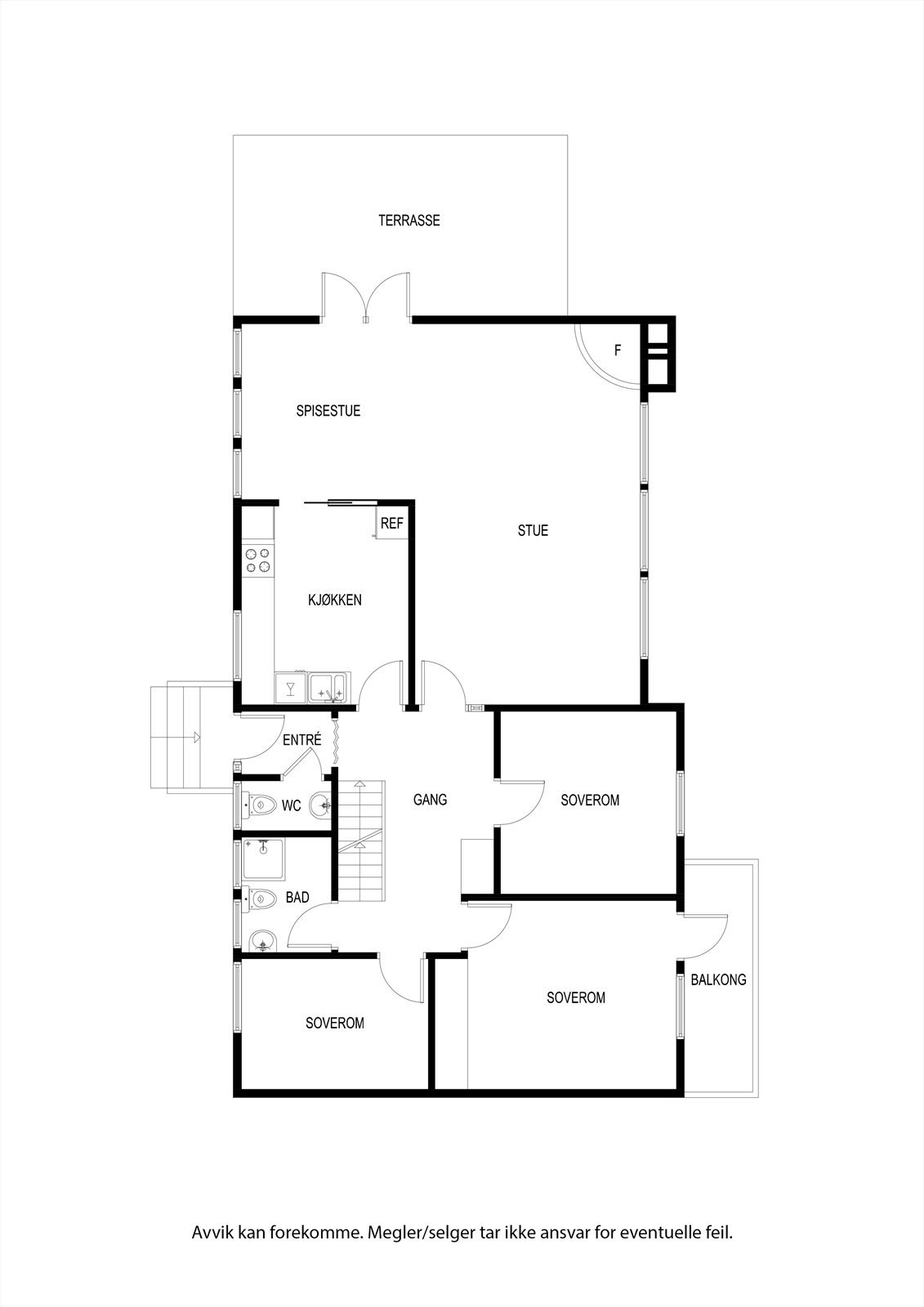 Plantegning hovedetasje. Galleribilde