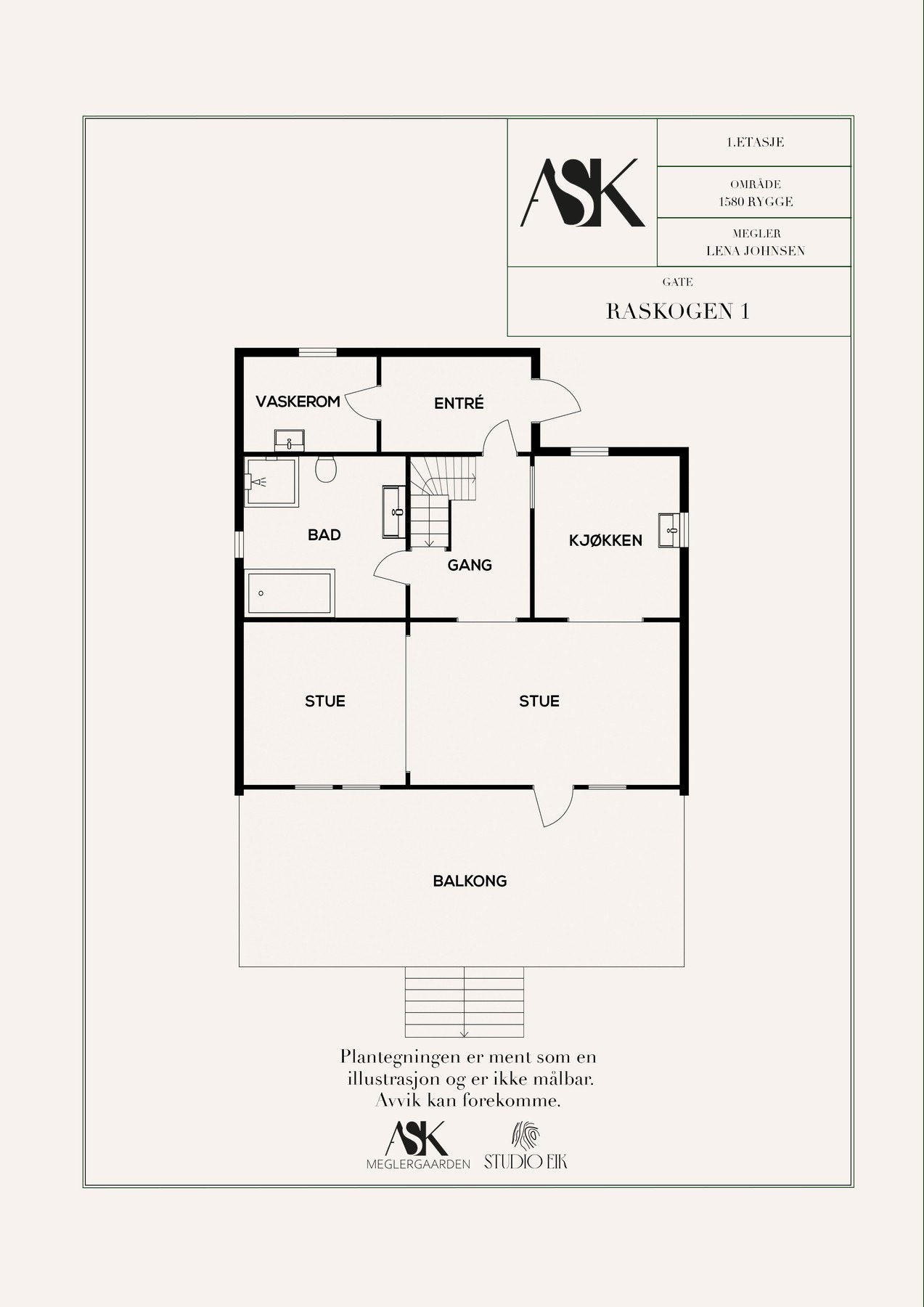 Plantegning 1. etasje Galleribilde