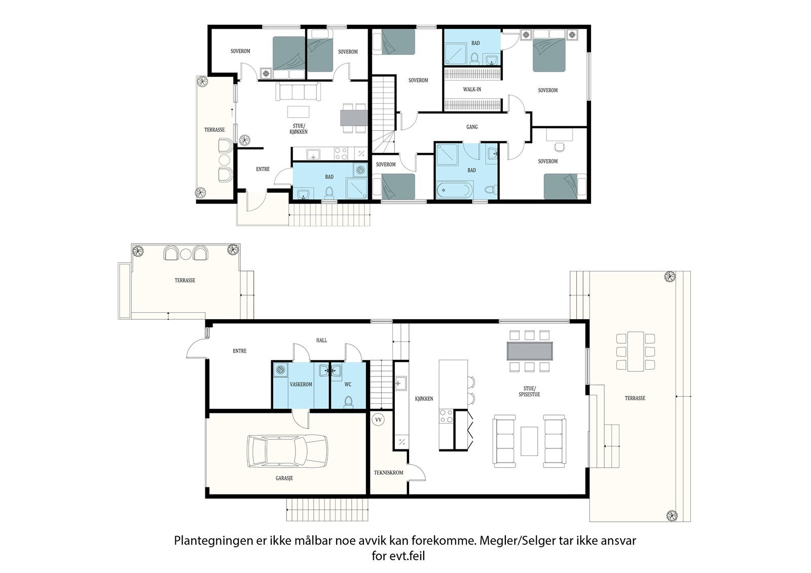 Plantegninger over begge etasjene Galleribilde
