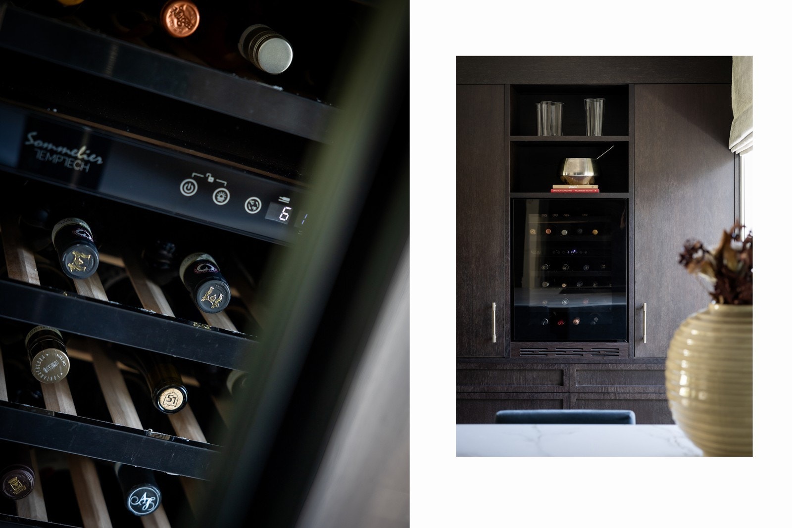 Vinskap fra Temptech med to temperatursoner Galleribilde