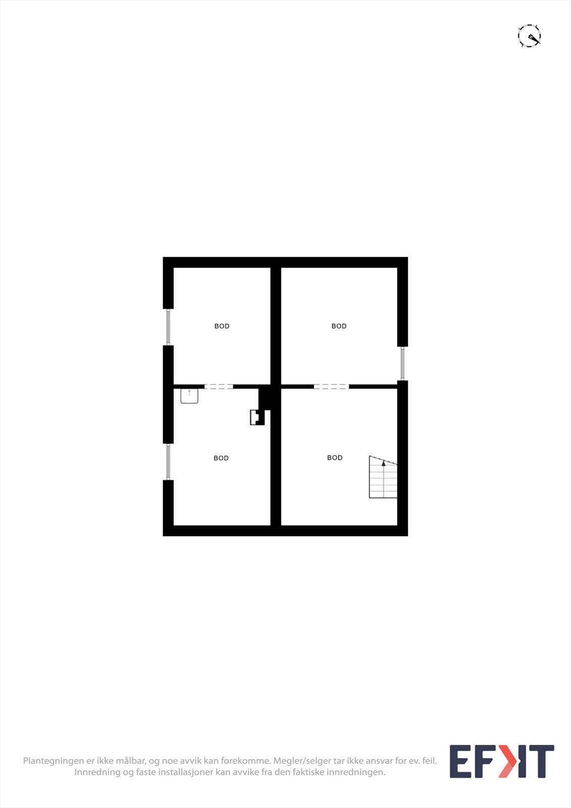 Kjelleren består av flere boder og gir rikelig med lagringsmuligheter. Galleribilde