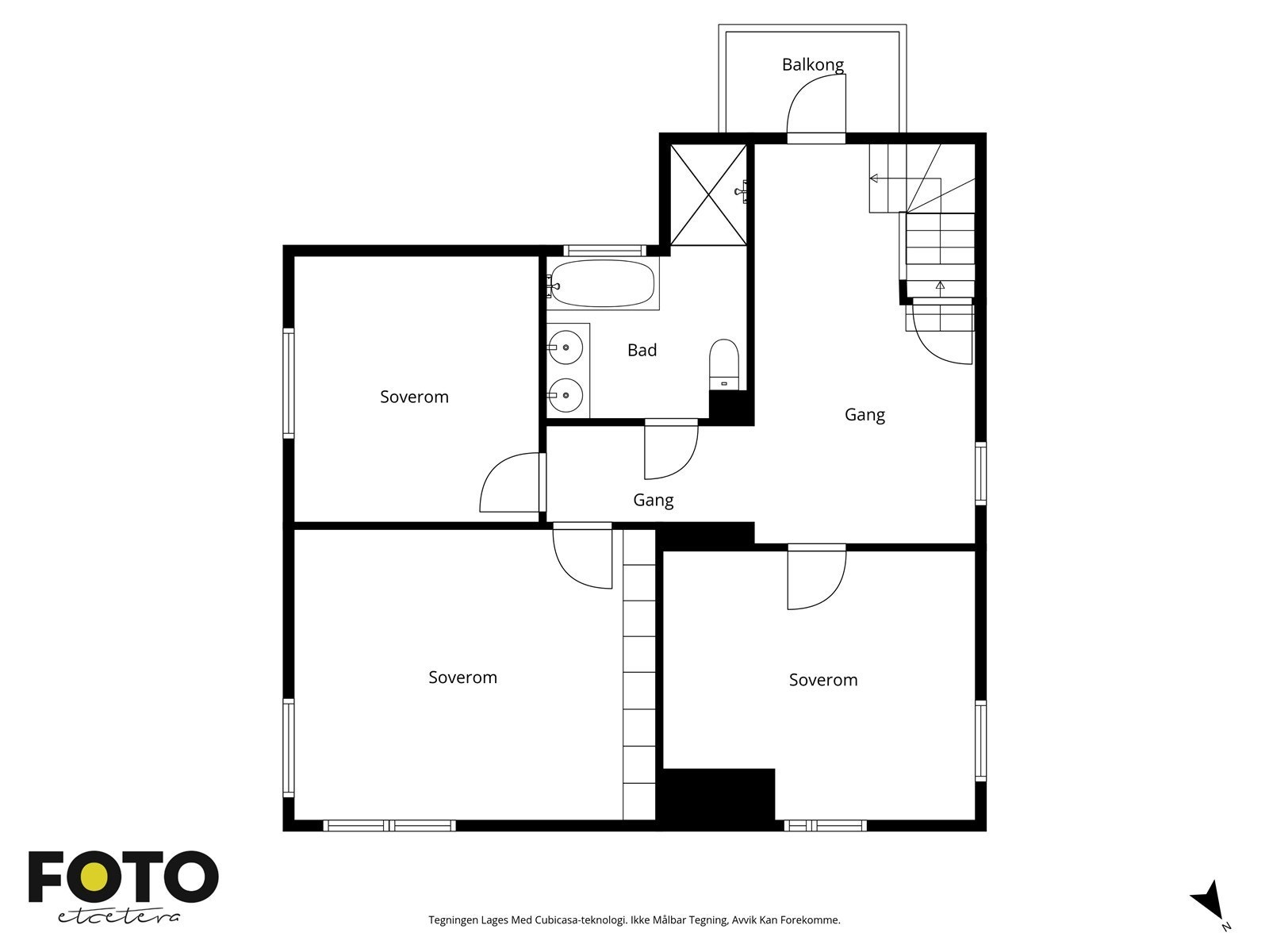 2. etasje. Veiledende plantegning - Ikke målbar Galleribilde