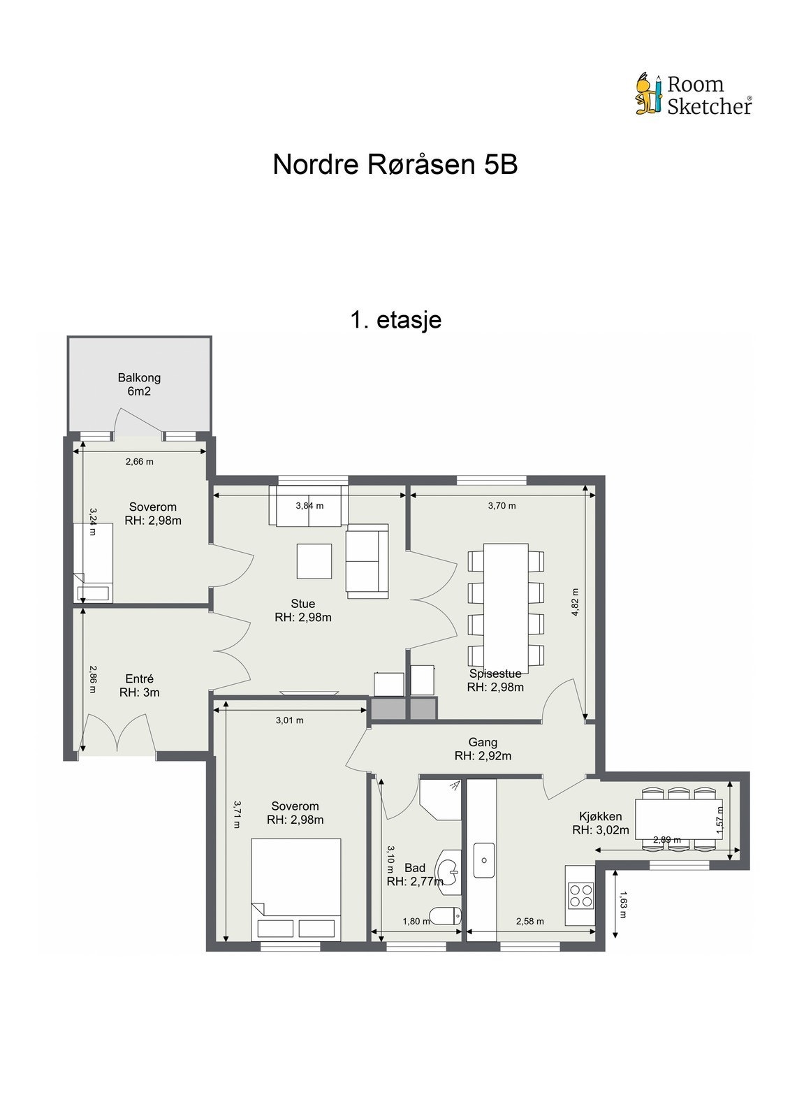 Plantegning - Målene er fra 2024 i forbindelse med prøving av salg. Arealene kan ikke bekreftes. Galleribilde