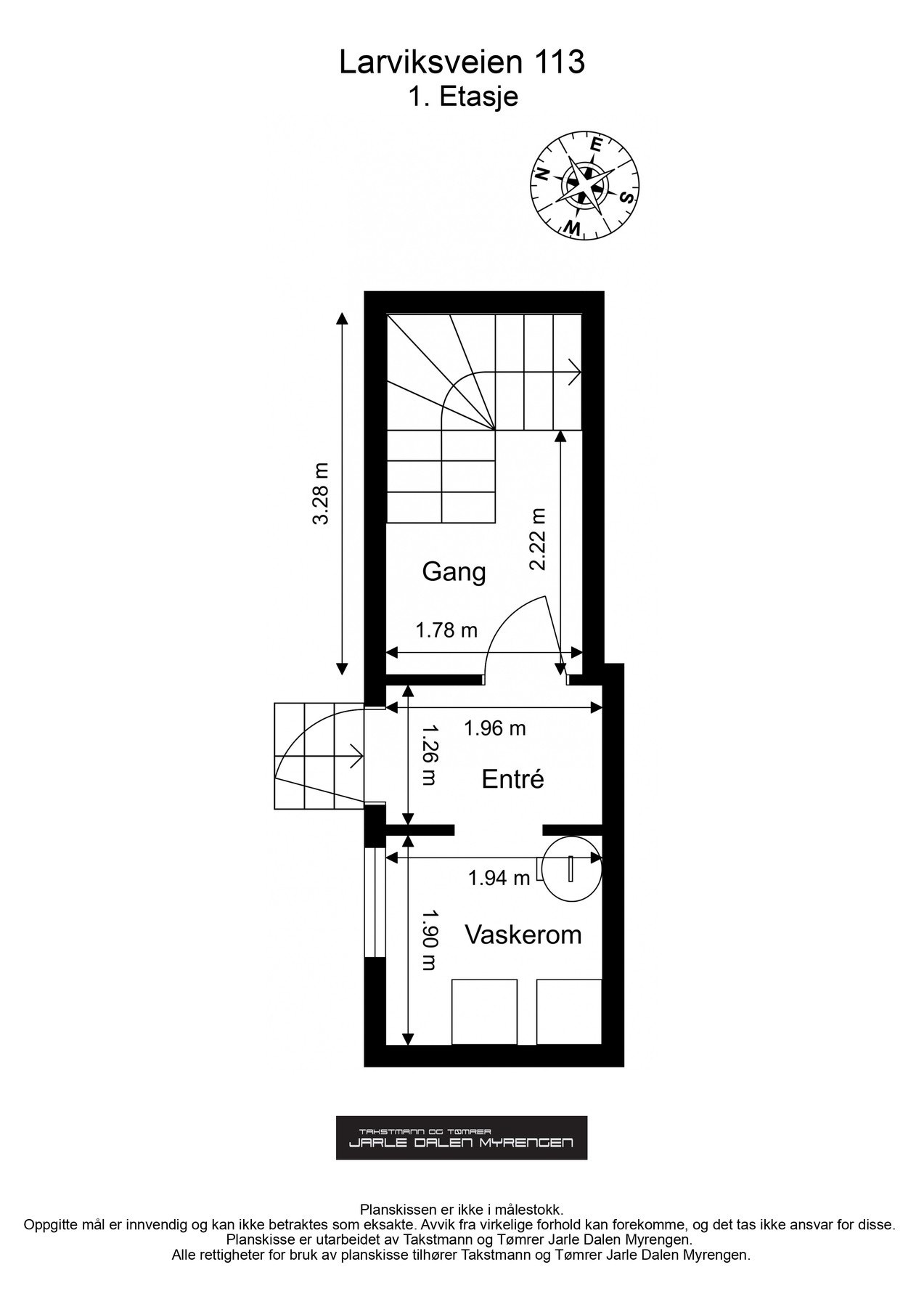 Plantegning 1. etasje - her er det eget vaskerom. Galleribilde