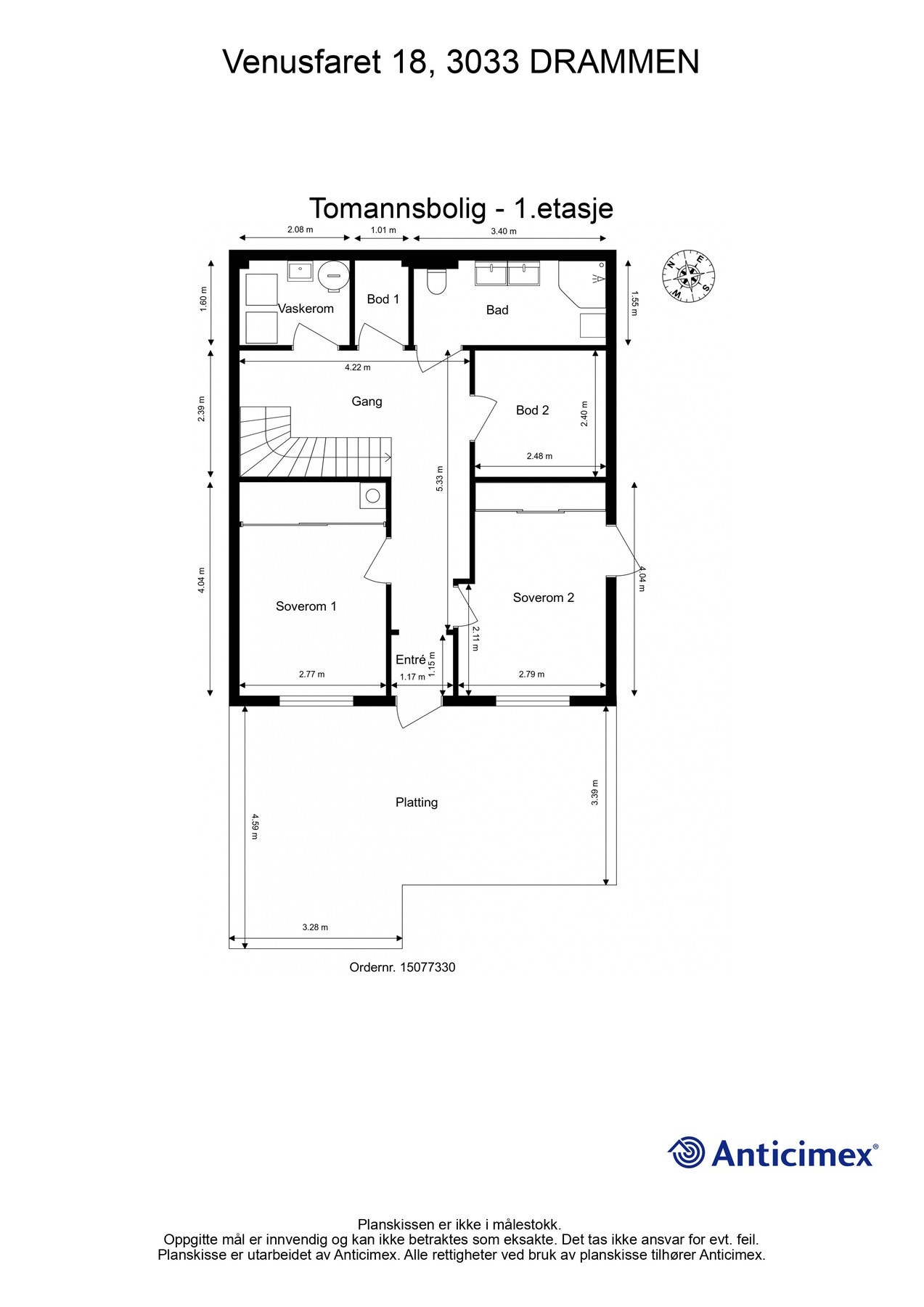 Plantegning 1. etasje Galleribilde