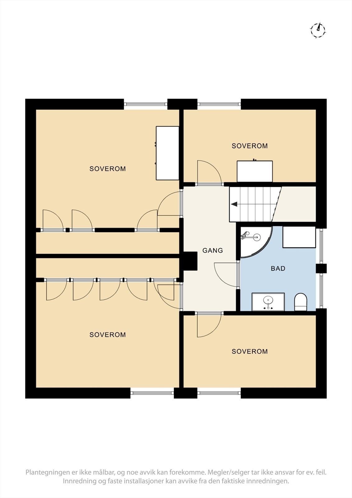 Plantegning, loftsetasje Galleribilde