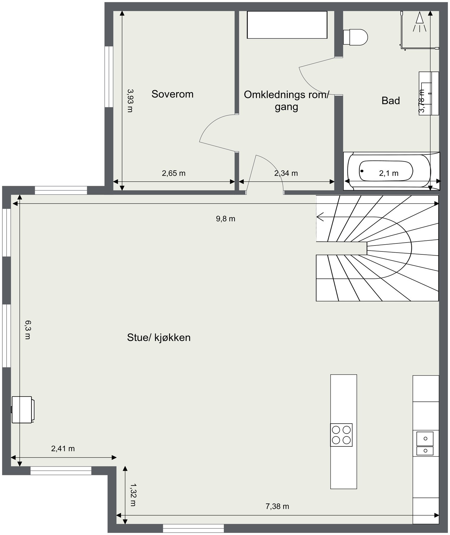 Plantegning første etasje. Galleribilde