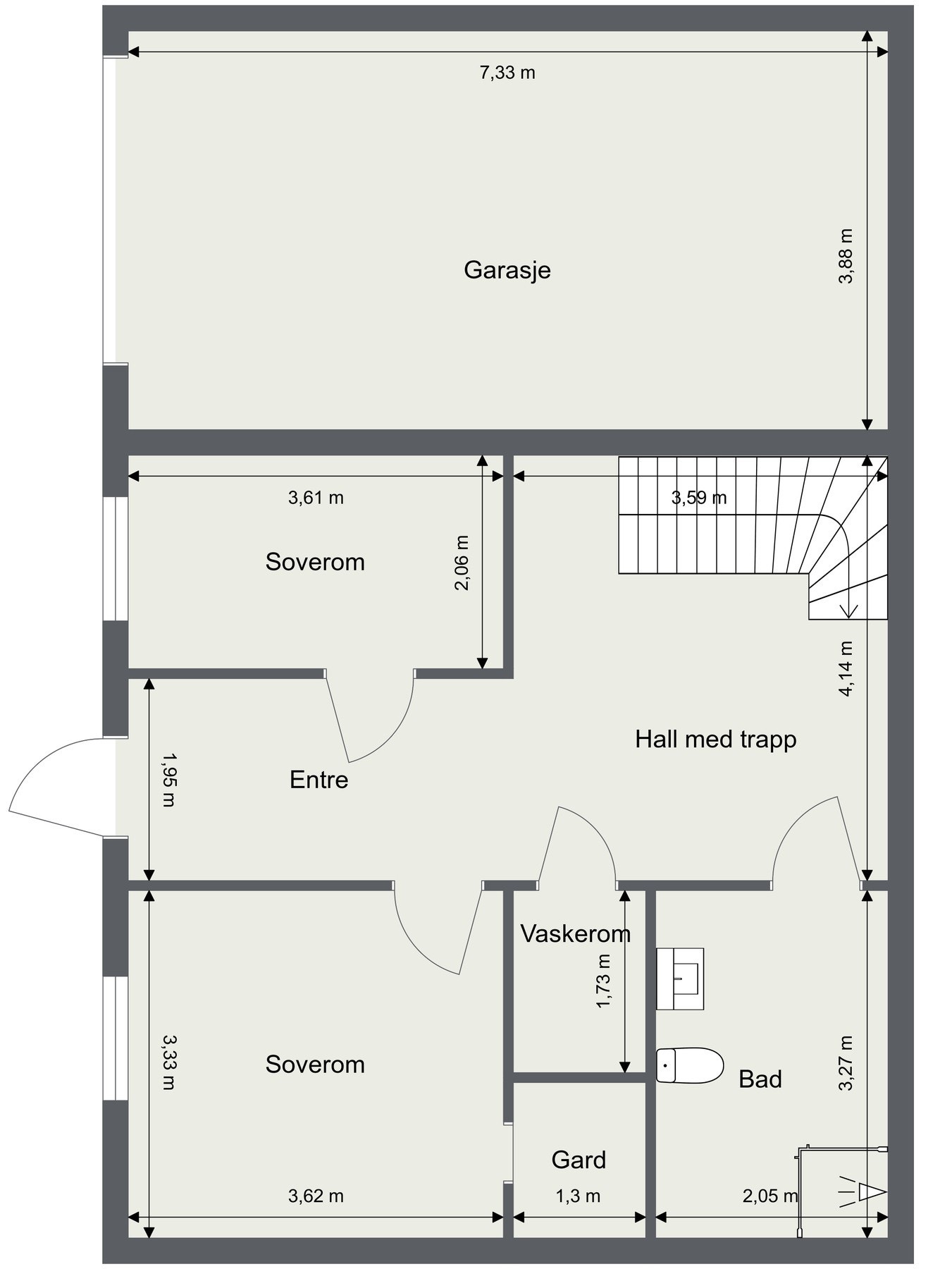 Plantegning underetasje. Galleribilde
