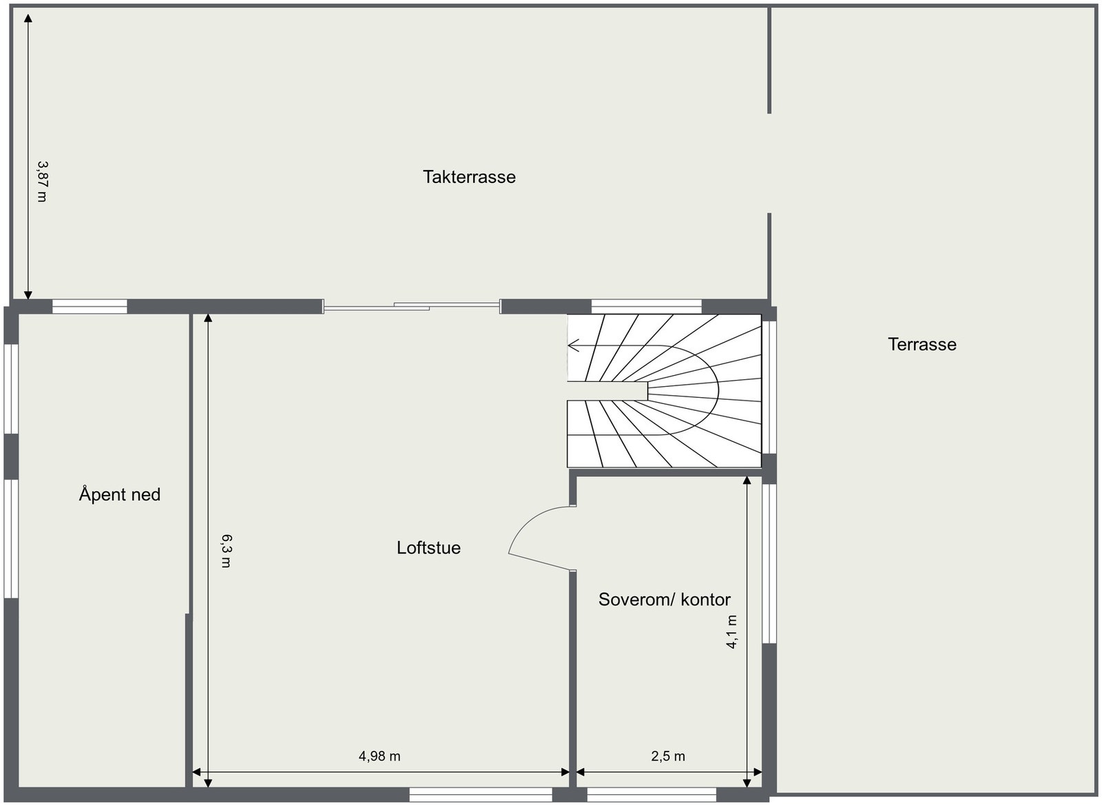 Plantegning andre etasje, Galleribilde