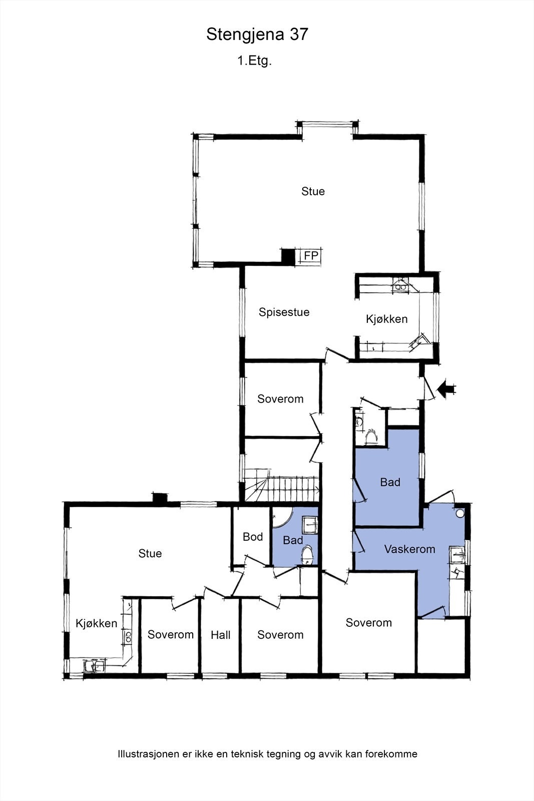 Planløsning 1.etasje Galleribilde