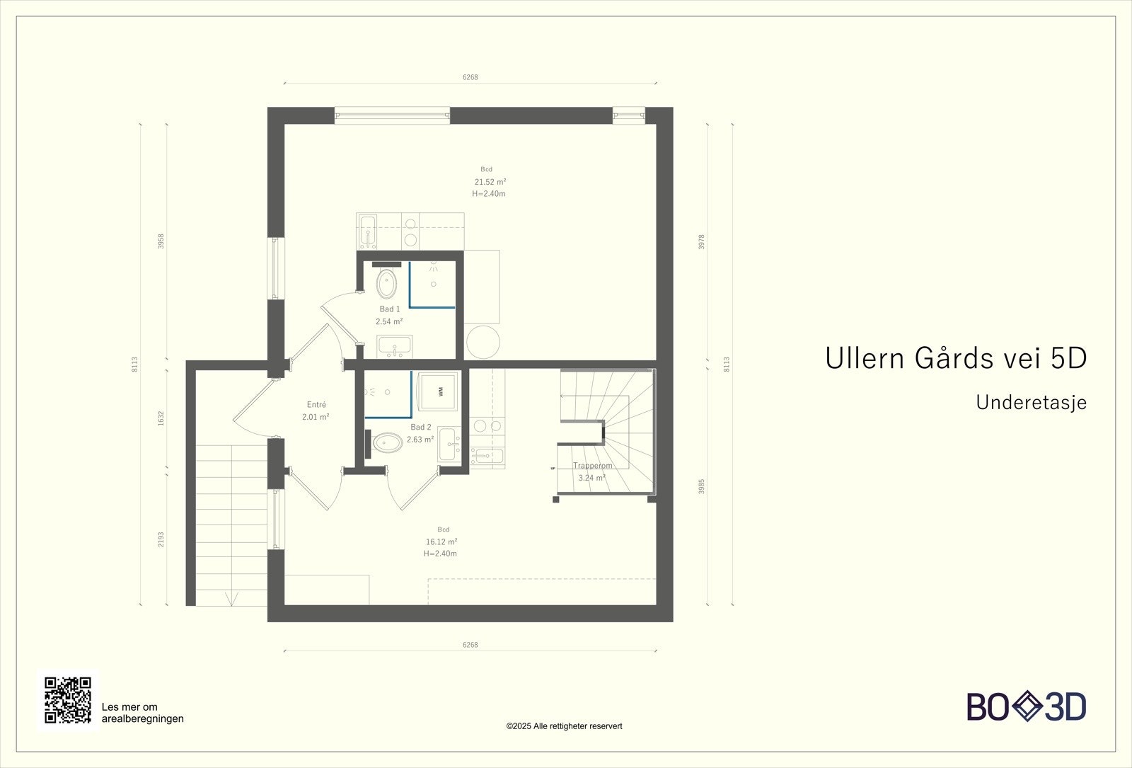 Plantegning - Underetasje. Galleribilde