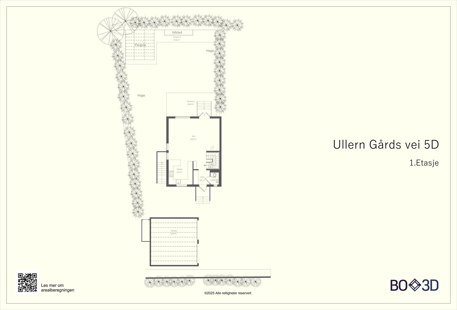 Plantegning - Hage. Galleribilde