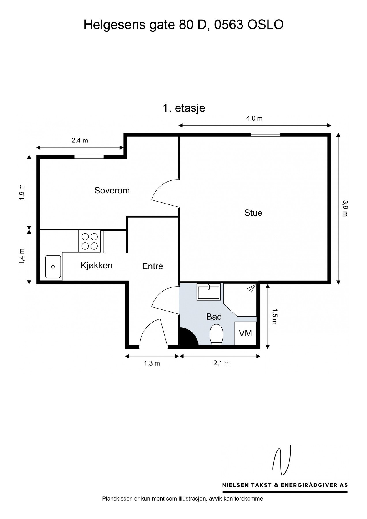 Leiligheten har en optimal planløsning som inneholder en praktisk entré/gang med gode oppbevaringsmuligheter, stue med flere møbleringssoner, delvis åpen kjøkkensone, tidløst flislagt baderom, samt soverom av god størrelse med integrert skyvedørsgarderobe Galleribilde