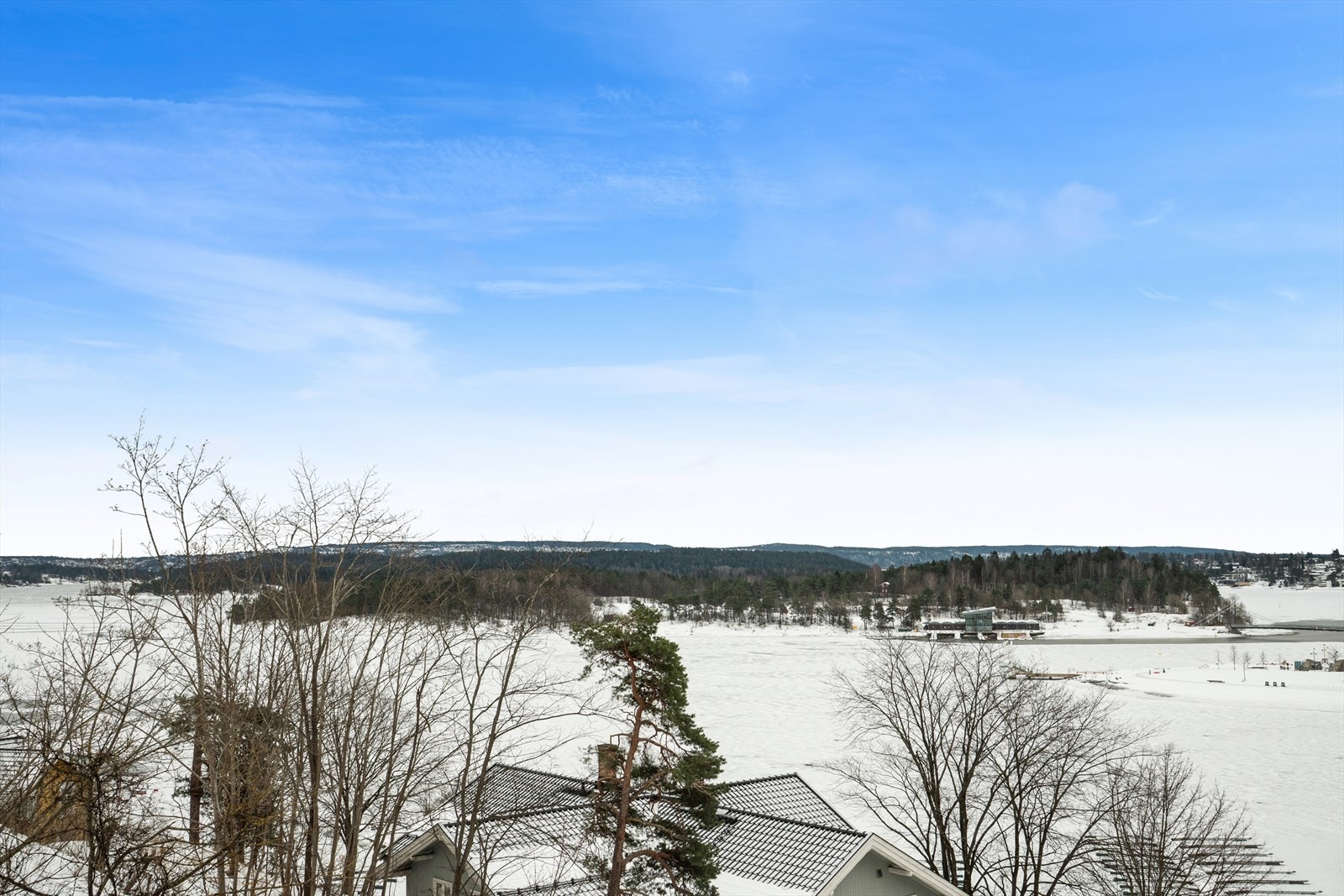 Panoramautsikt over vinterlandskap. Galleribilde
