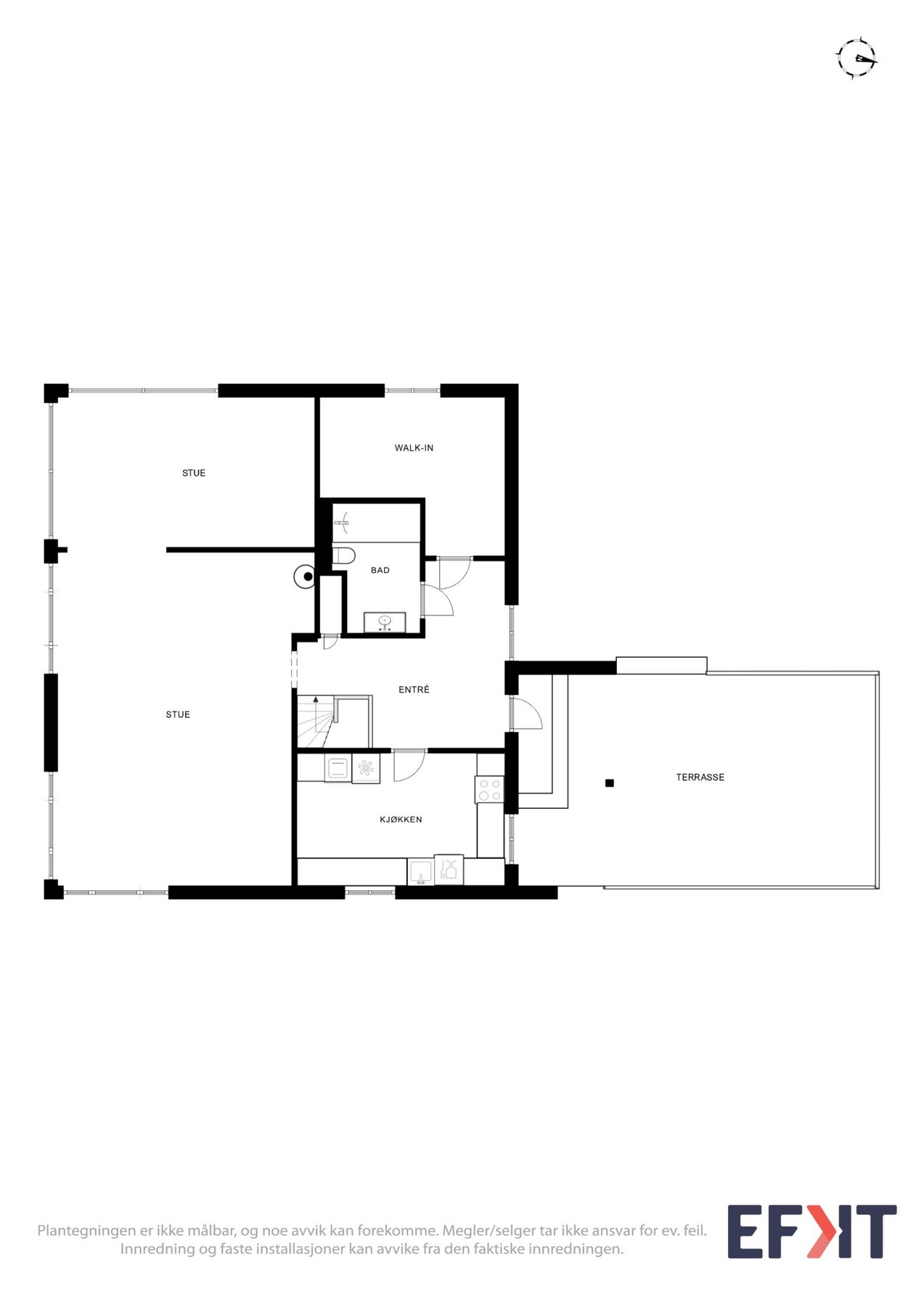2D Plantegning - 1.etasje. Galleribilde