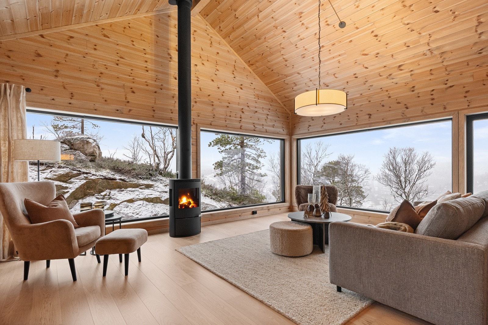 Fantastisk panoramautsikt i første rekke mot friområdet. Galleribilde