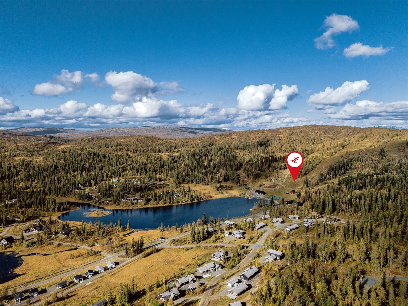 Dronebilde av området. Galleribilde