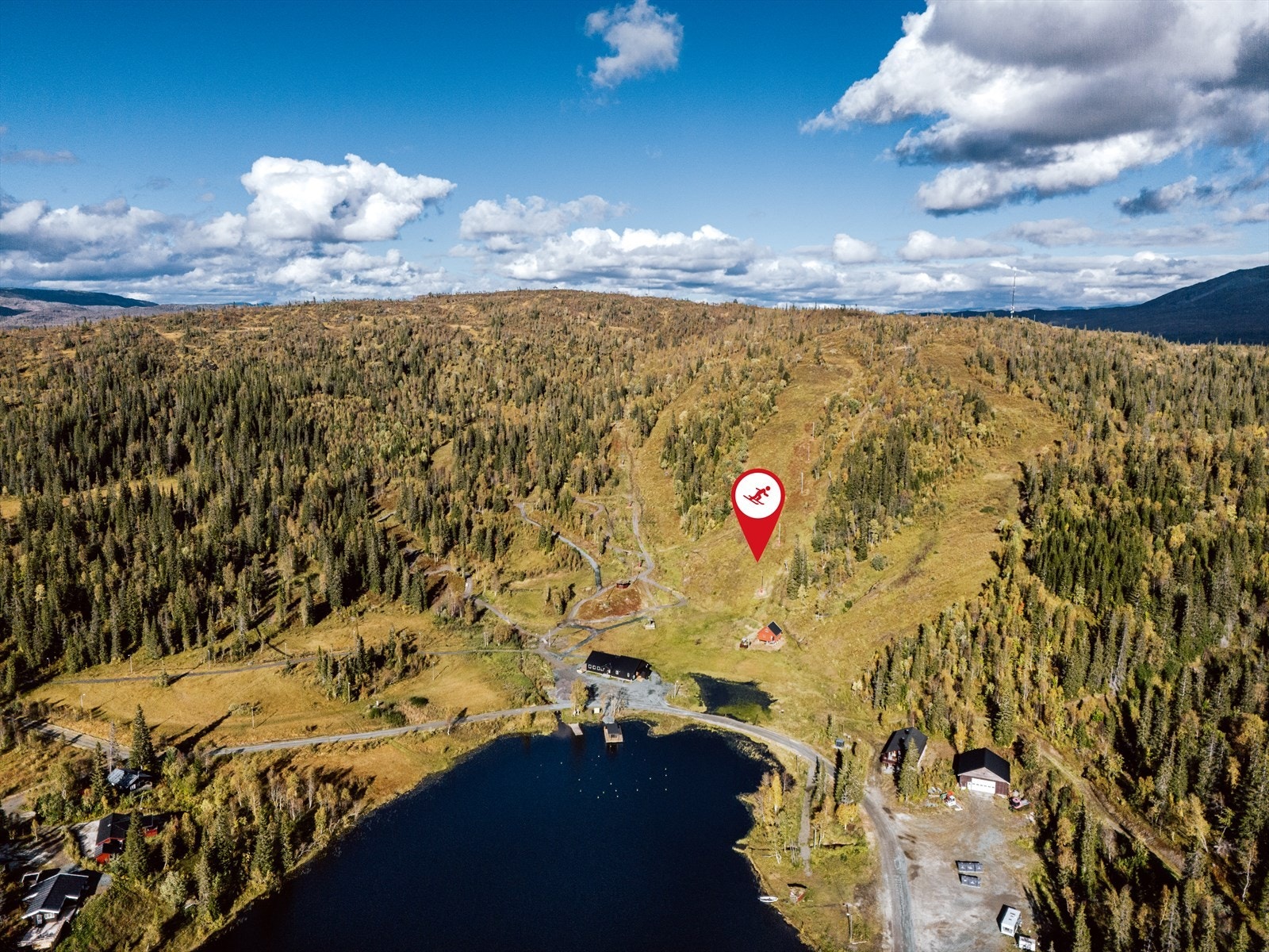 Dronebilde av området. Galleribilde