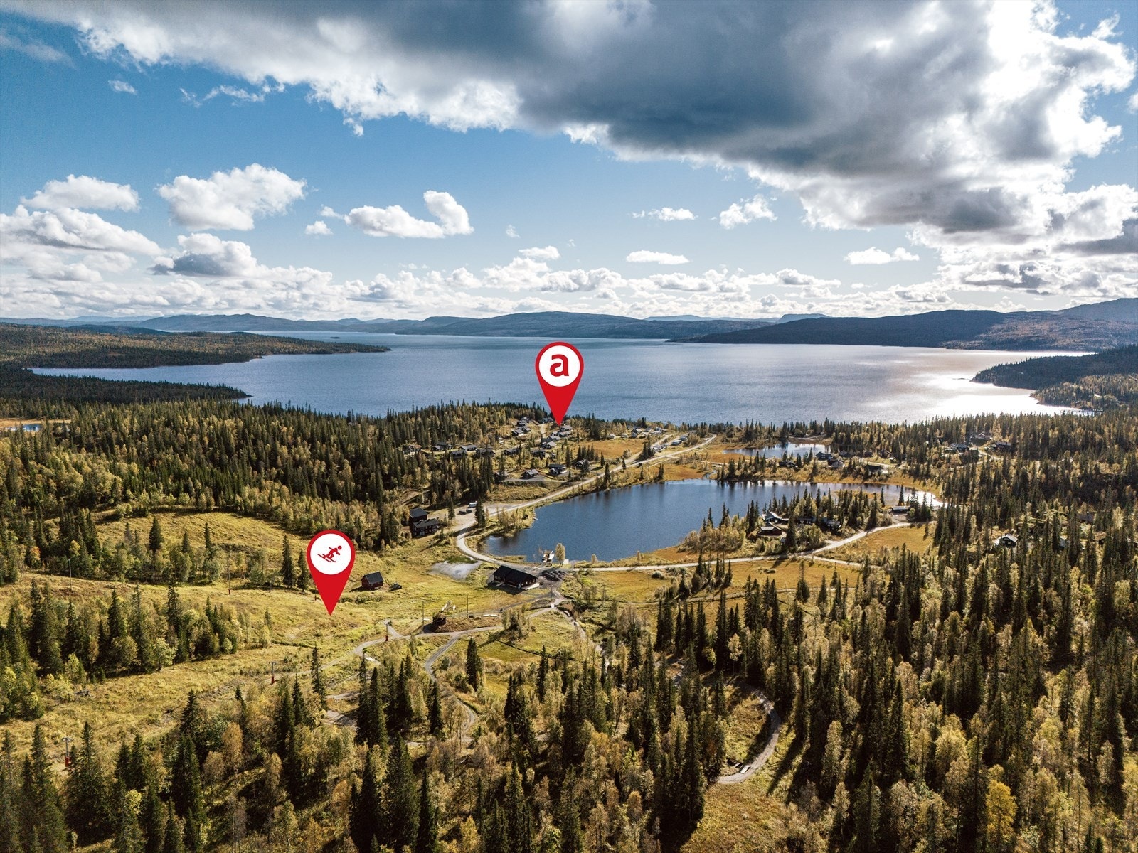 Dronebilde av området. Galleribilde