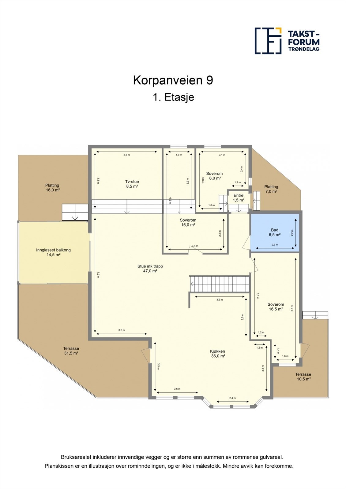 Planskisse 1. etasje. Galleribilde