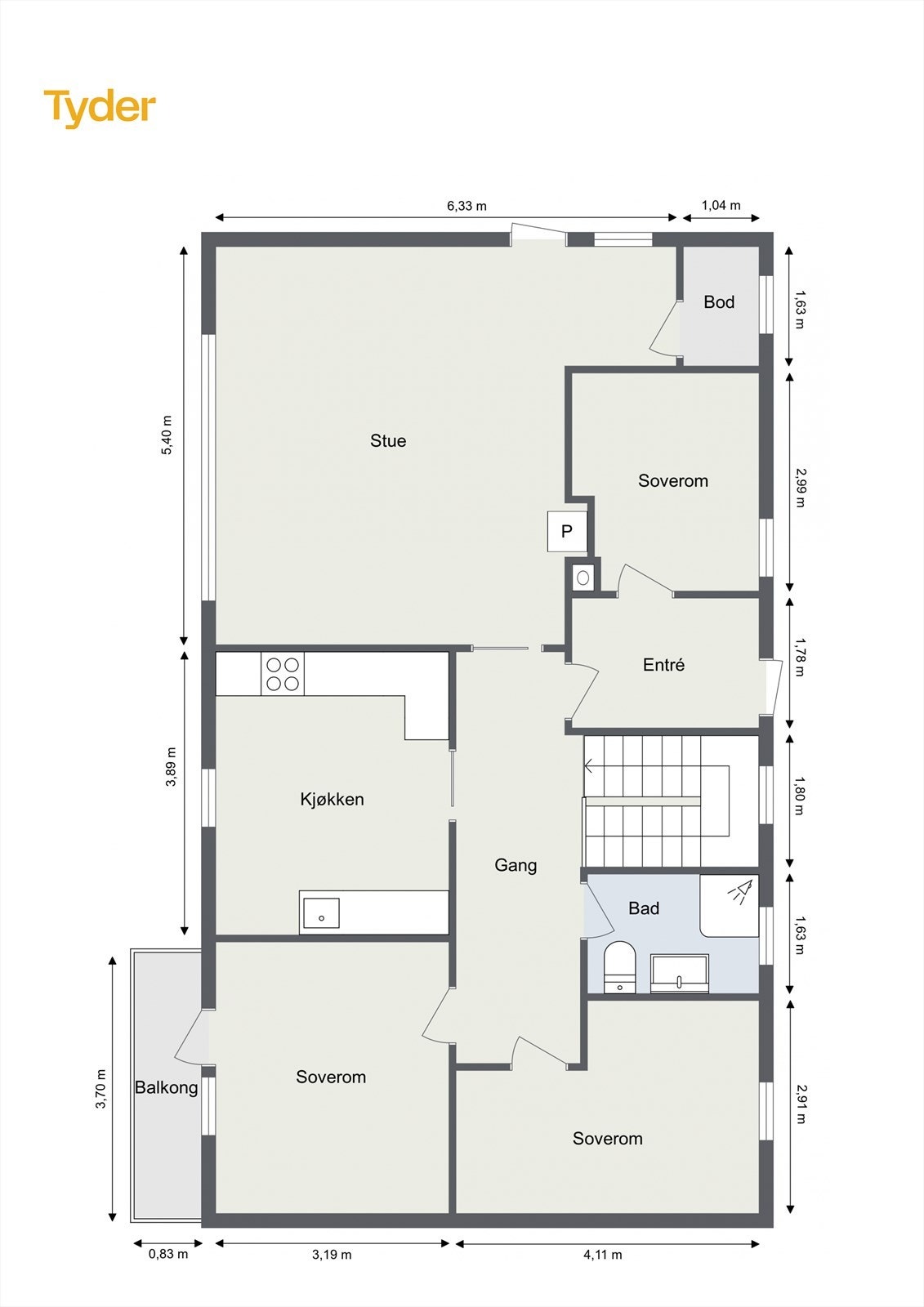 Plantegning 1. etasje Galleribilde