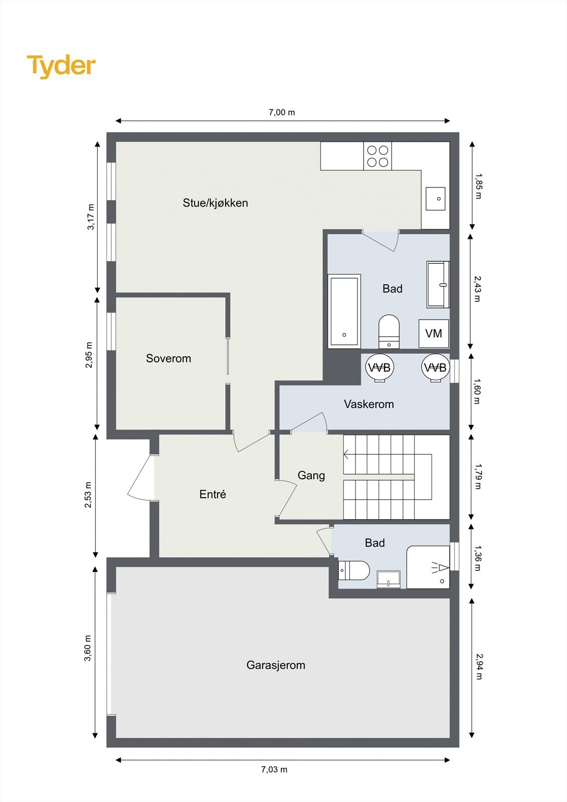 Plantegning underetasje Galleribilde