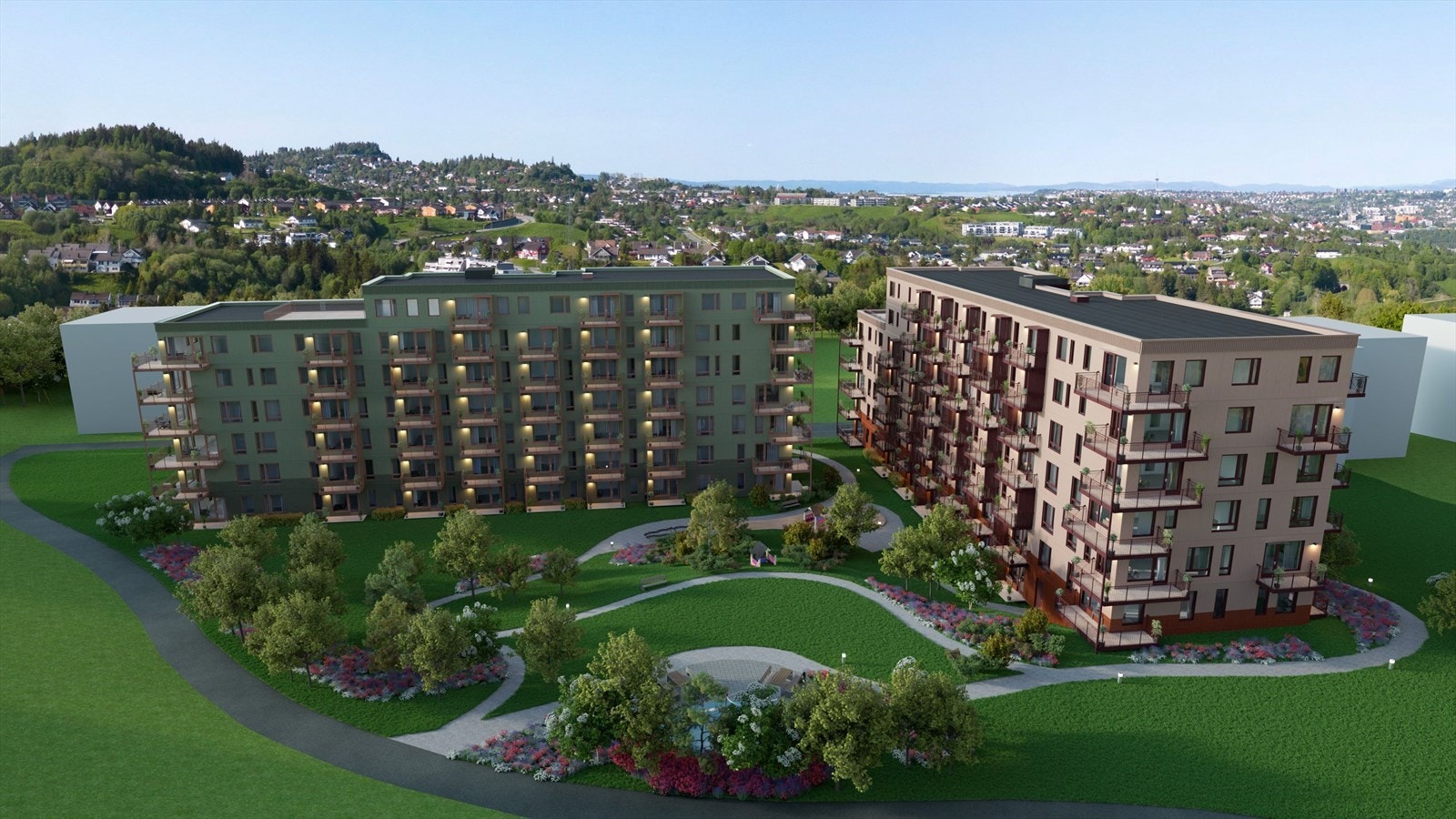 Boligene vil ha tilgang til flotte fellesareal. Illustrasjonsbilde. Avvik vil forekomme. Galleribilde