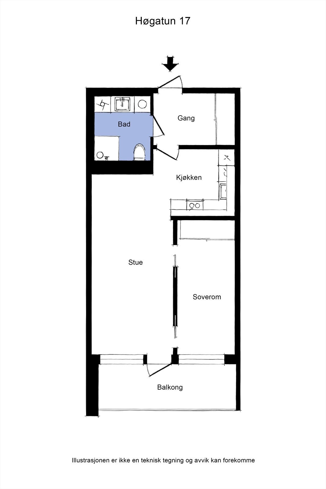 Planløsning Høgatun 17. Galleribilde