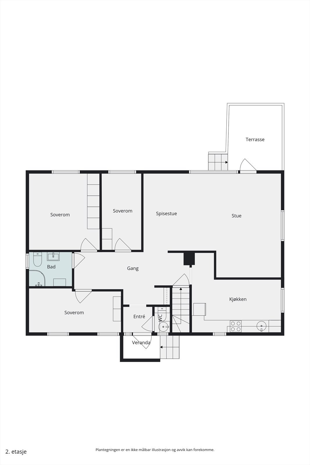 Plantegning 1. etasje Galleribilde