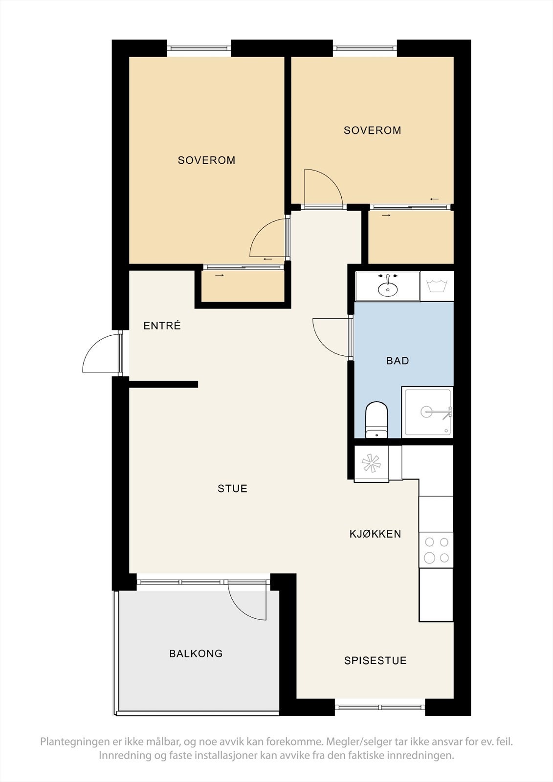 Plantegning - 3.etasje. I tillegg medfølger det en sportsbod på bakkeplan på ca. 5,2 kvm og en parkeringsplass i felles garasjeanlegg. Nåværende eier leier også en ekstra garasjeplass for kr. 300,-/mnd. som kan fortsettes å leies videre. Galleribilde