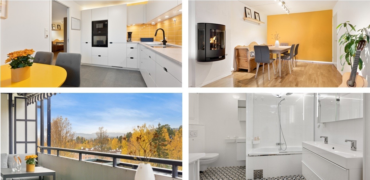 EIKSVEIEN 90 B - Pen og gjennomgående 4 roms med solrik terrasse. Sentralt og solrikt - med nærhet til alt, buss og t-bane Galleribilde